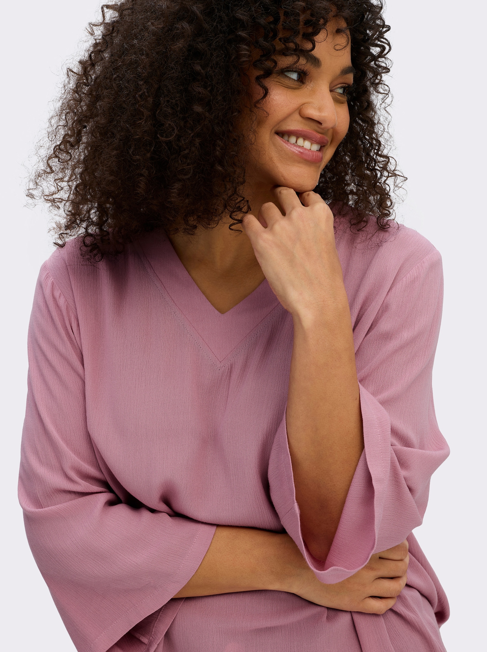 sheego Tunika in leichter Crinkle-Struktur - altrosa