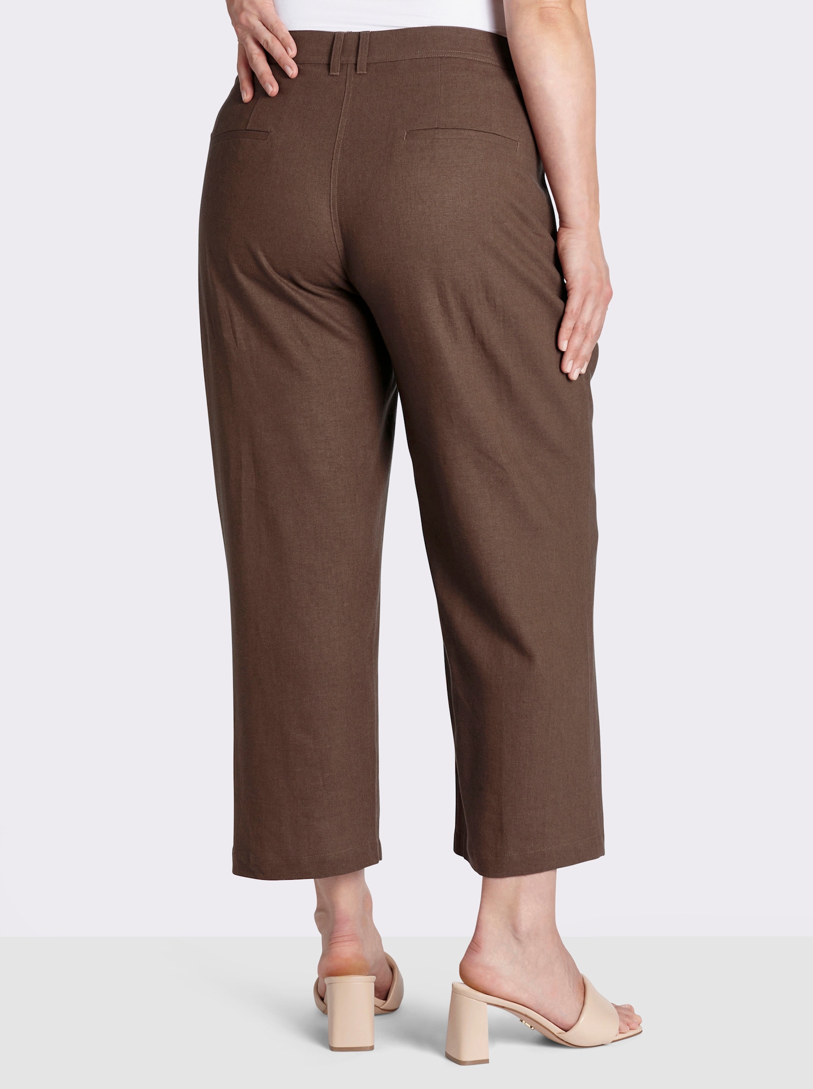 sheego Leinen-Mix-Hose - schoko