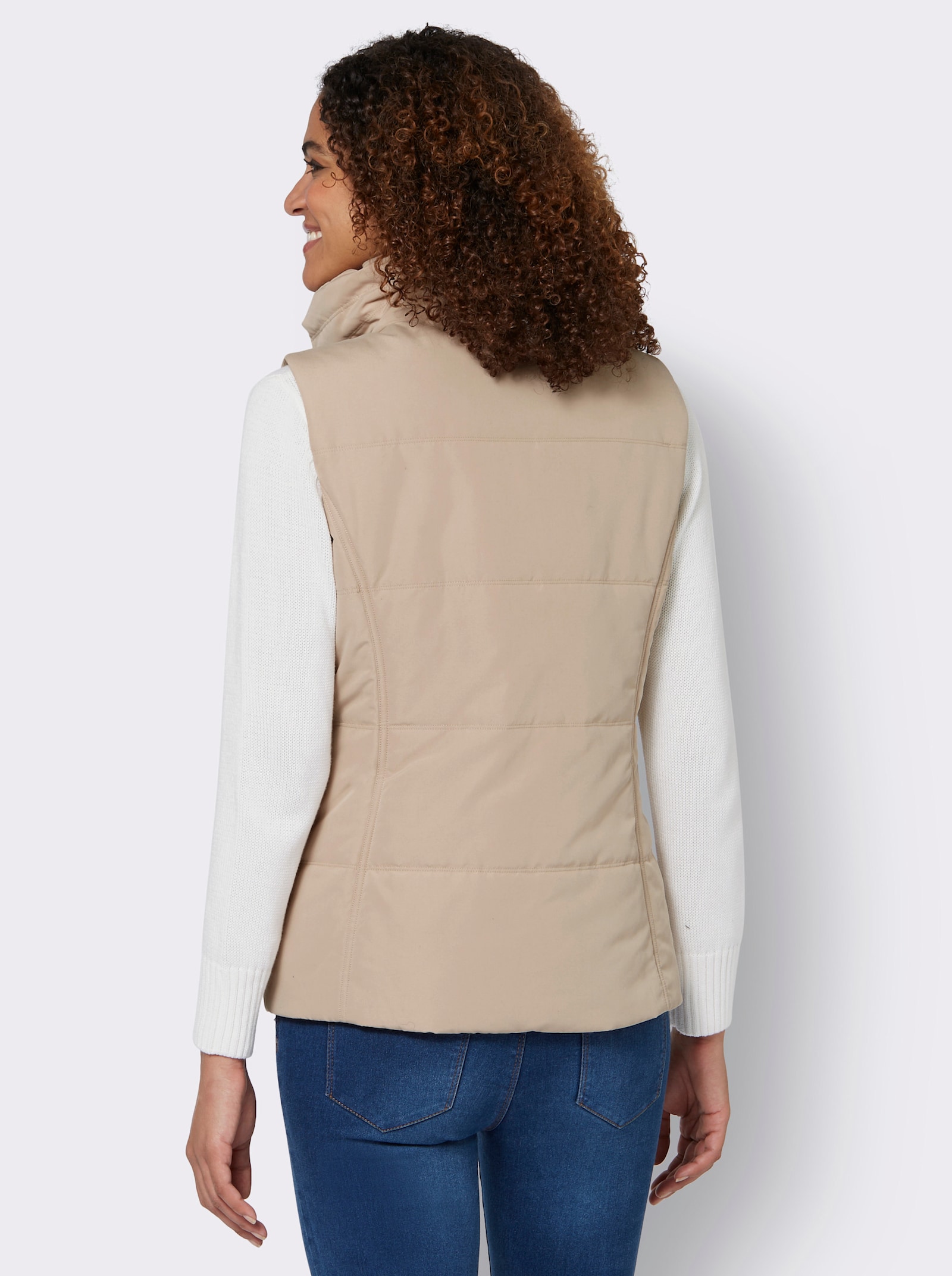 Steppweste in Microfaser-Qualität - beige