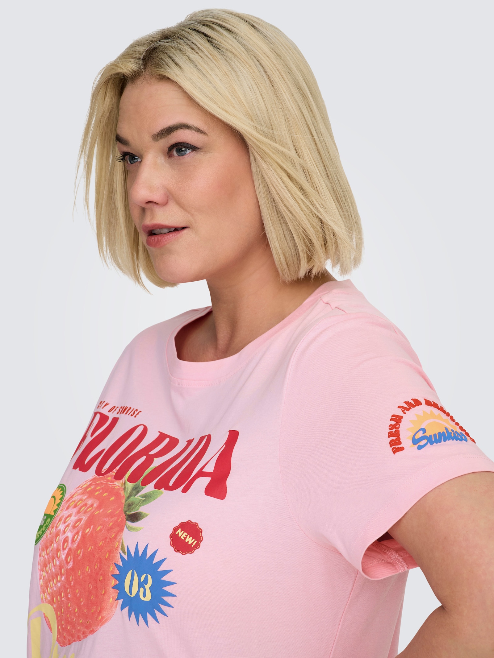 ONLY CARMAKOMA Kurzarmshirt - romance rose print:florida