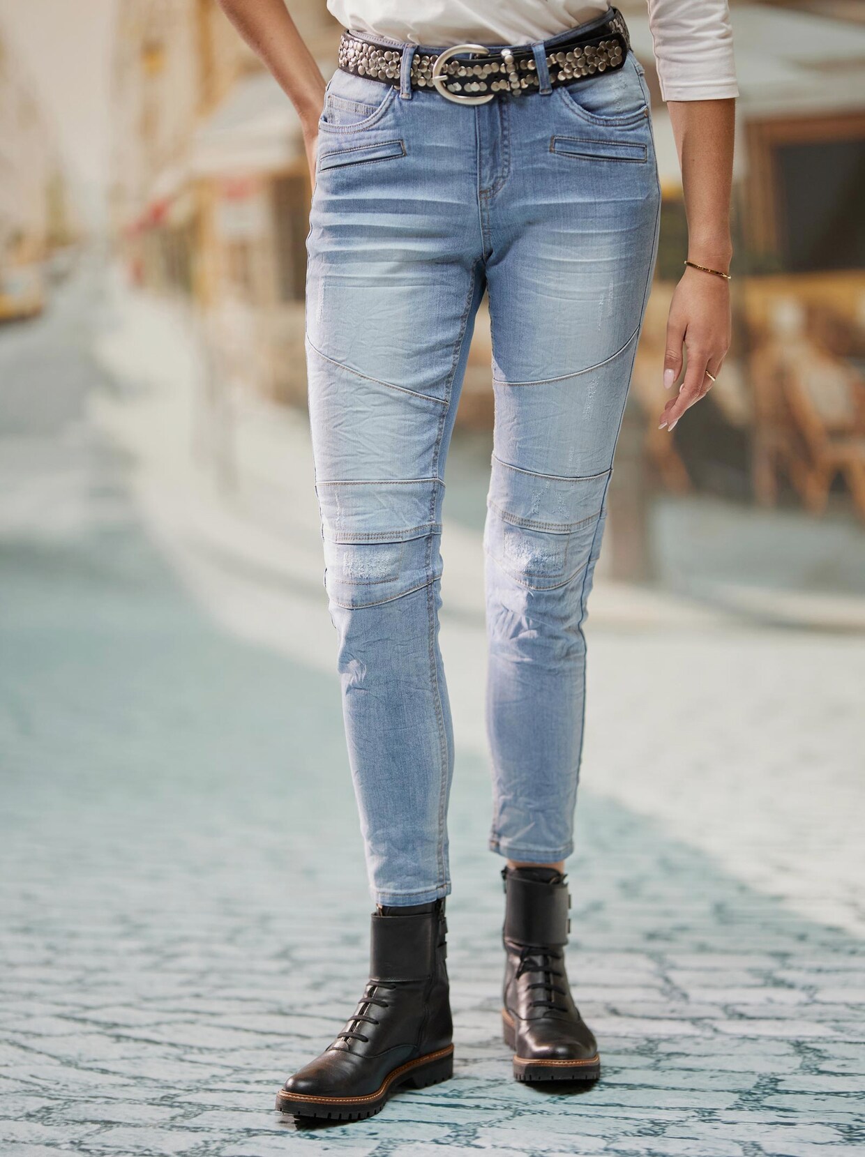 Jeans - blue-bleached