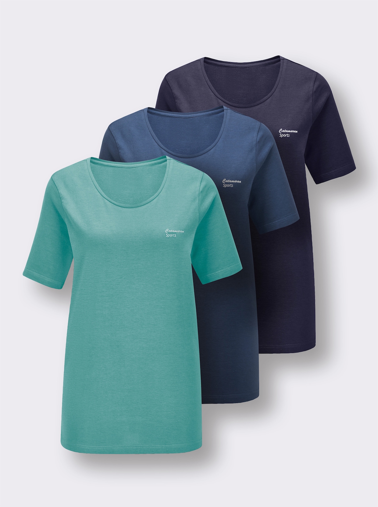 Catamaran Sports Freizeitshirt - salbei + jeansblau + marine