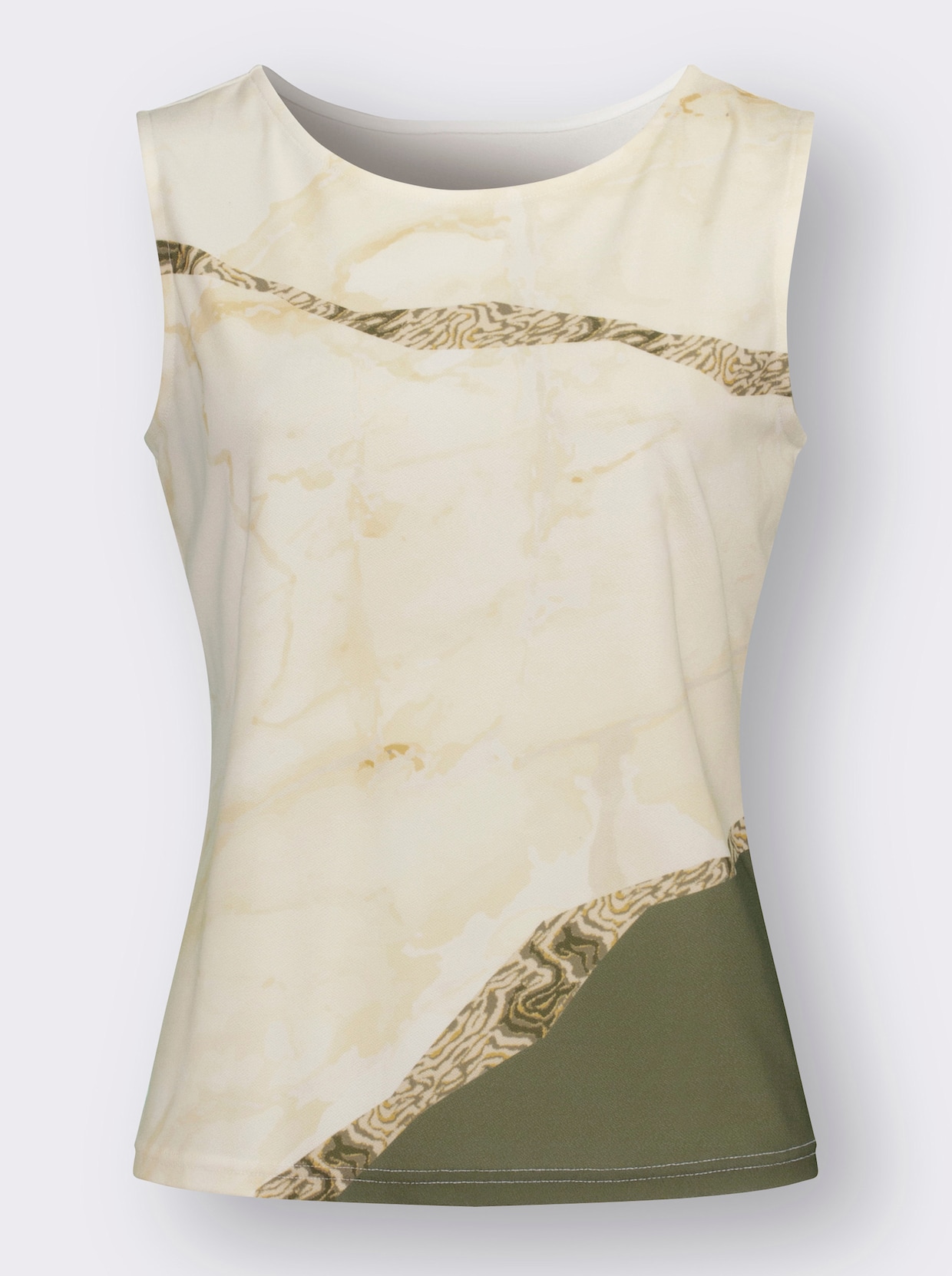 Shirttop - champagne geprint