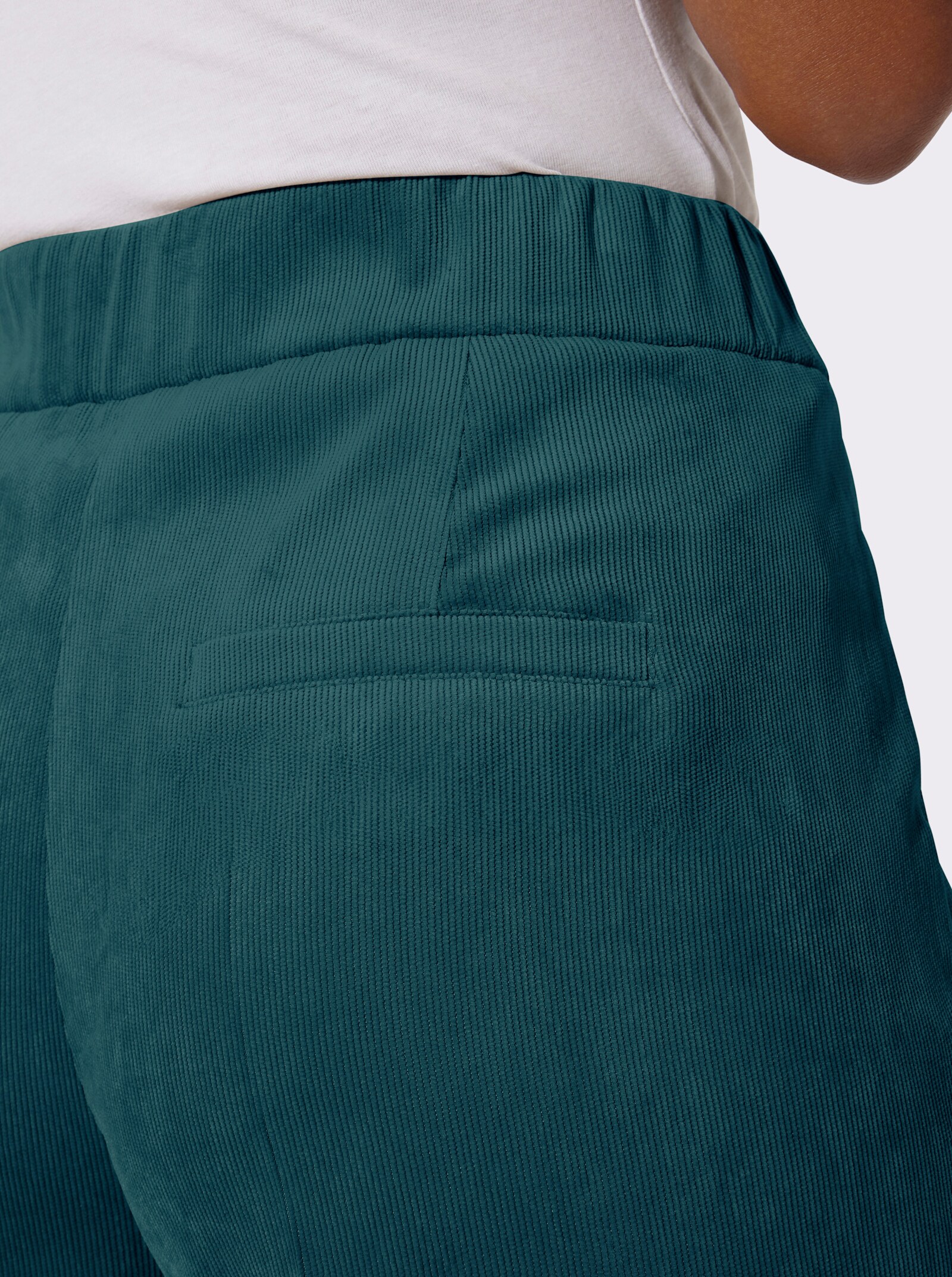 Cordhose mit Dehnbund hinten - petrol