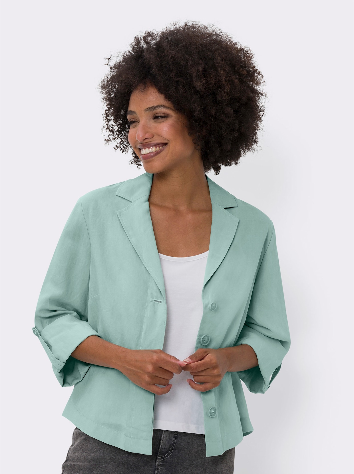 heine Linnen blazer - kalkmint