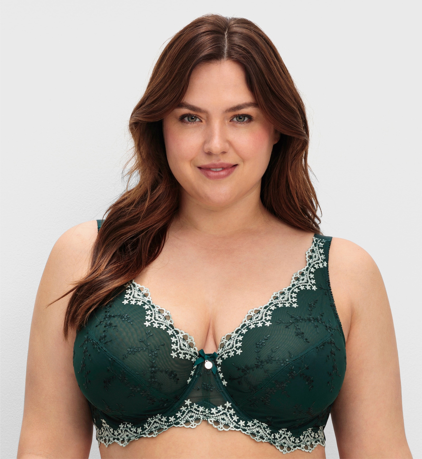 sheego Bügel-BH mit eingearbeiteten Seitenstützen - tiefgrün