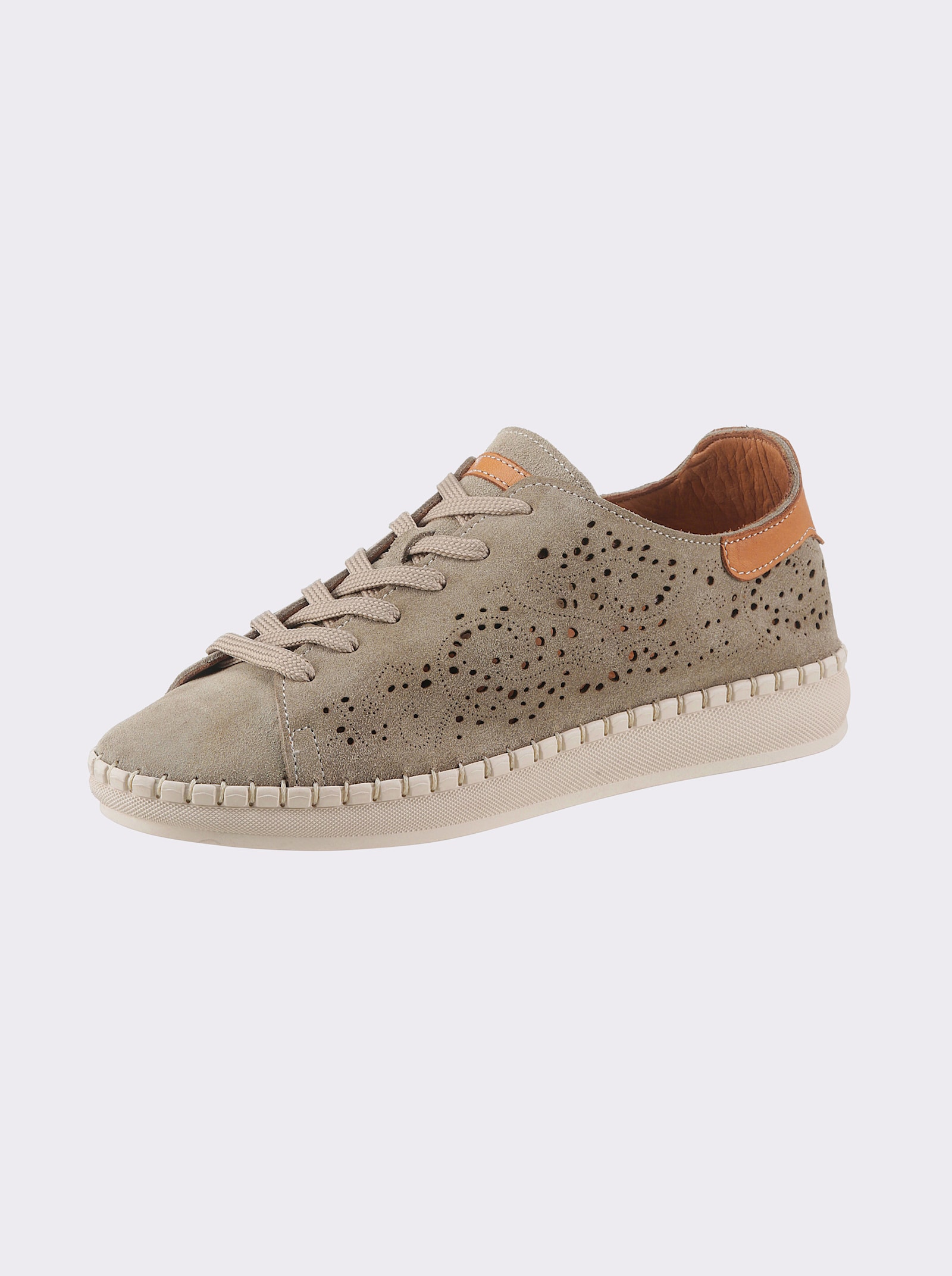 Gemini Schnürschuh mit Perforierung - sand