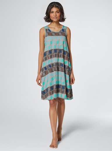 feel good Sommerkleid mit seitlichen Taschen - aquamarin-gemustert