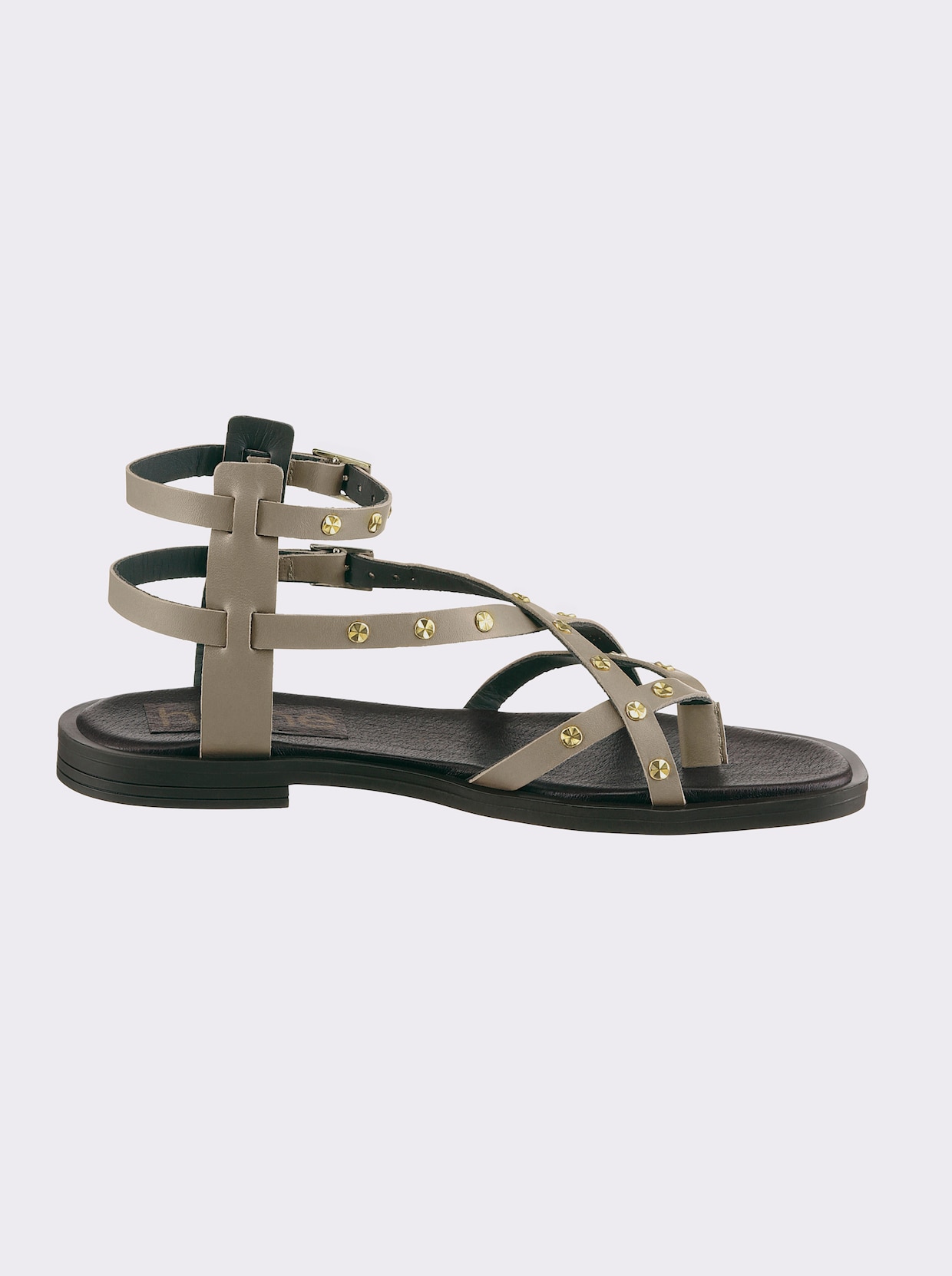 heine Sandale - khaki-goldfarben