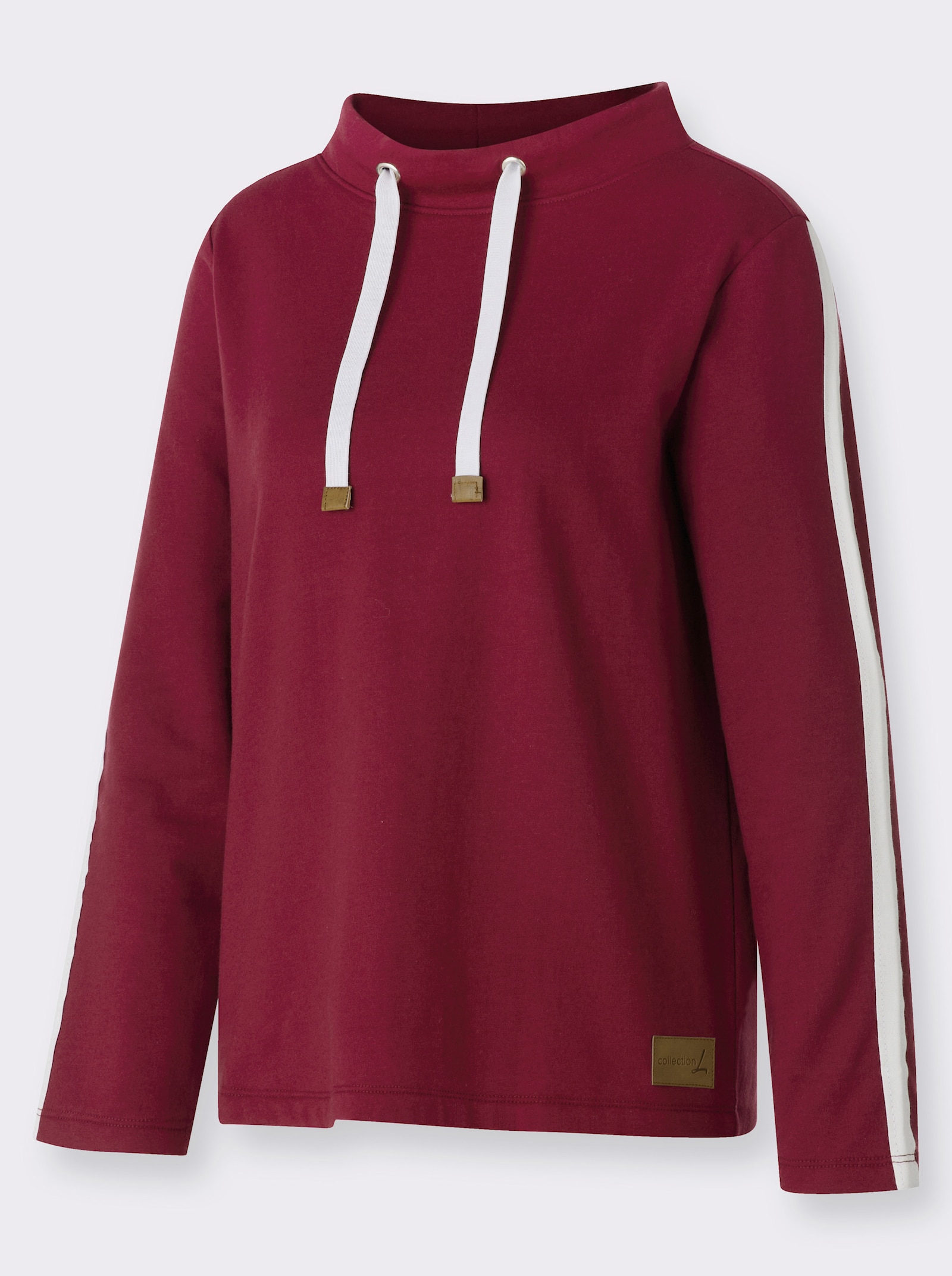  Sweatshirt mit Stehkragen - dunkelrot