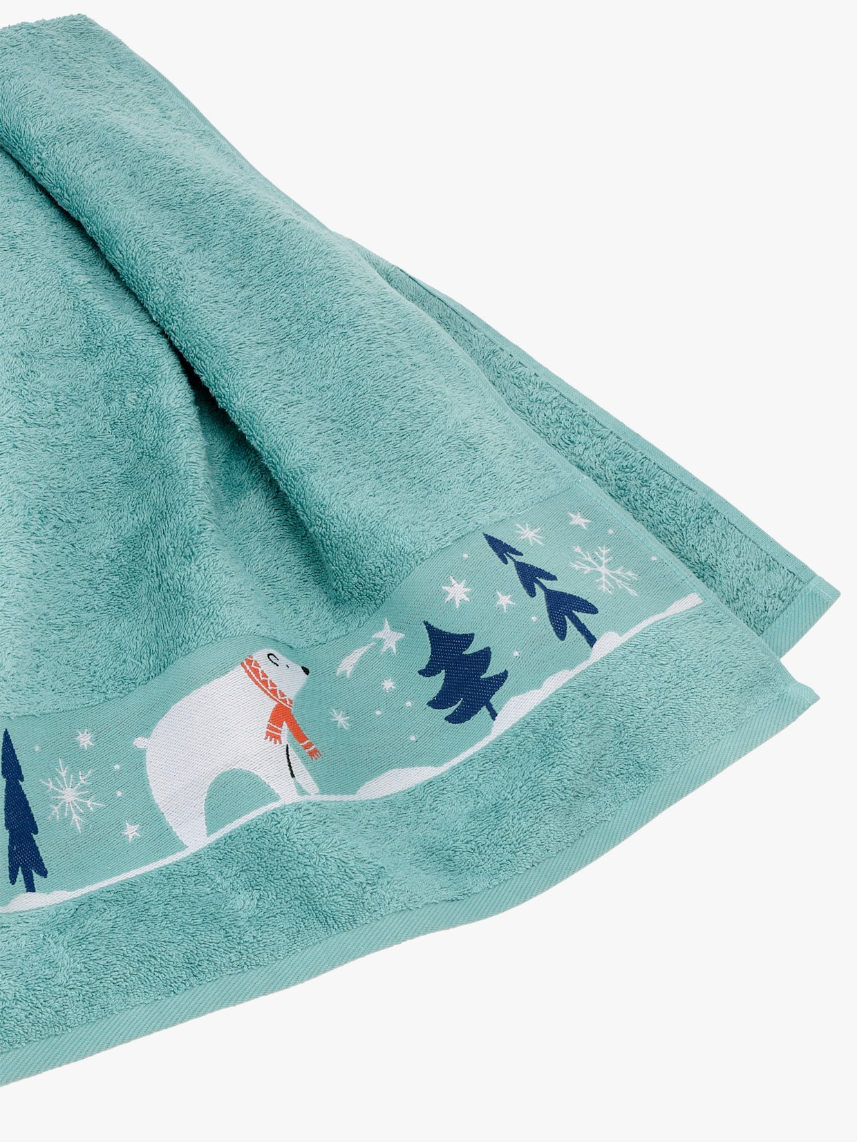 Dyckhoff Handtuch mit Eisbär-Bordüre - ozean-rauchblau