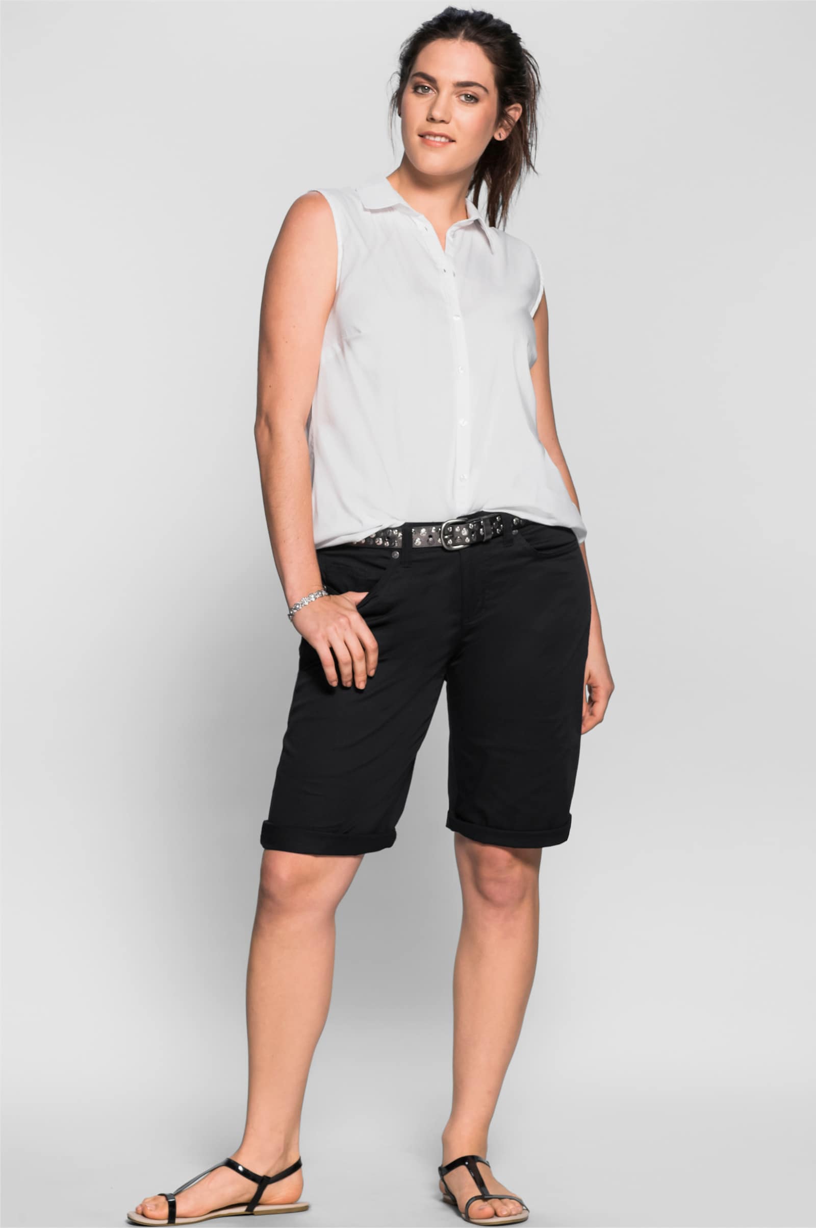 sheego Bermudas aus Twill-Qualität - schwarz