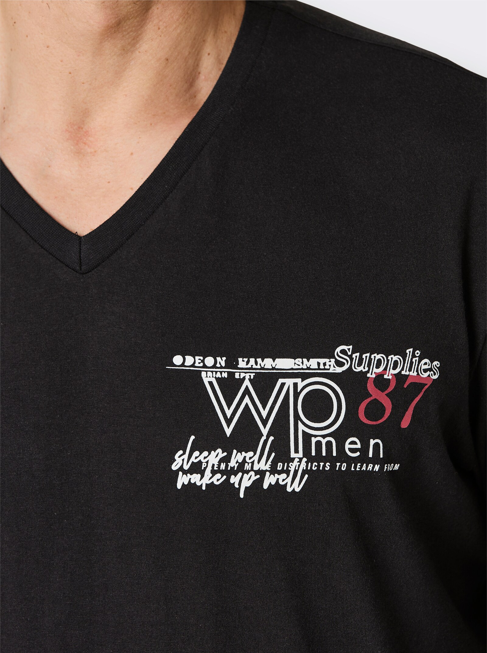 wäschepur men Schlafanzug-Shirt - schwarz