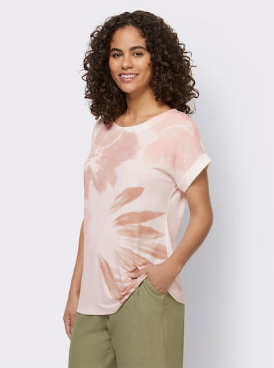 heine Shirt mit Blüten-Print - ecru-hellrosé-bedruckt