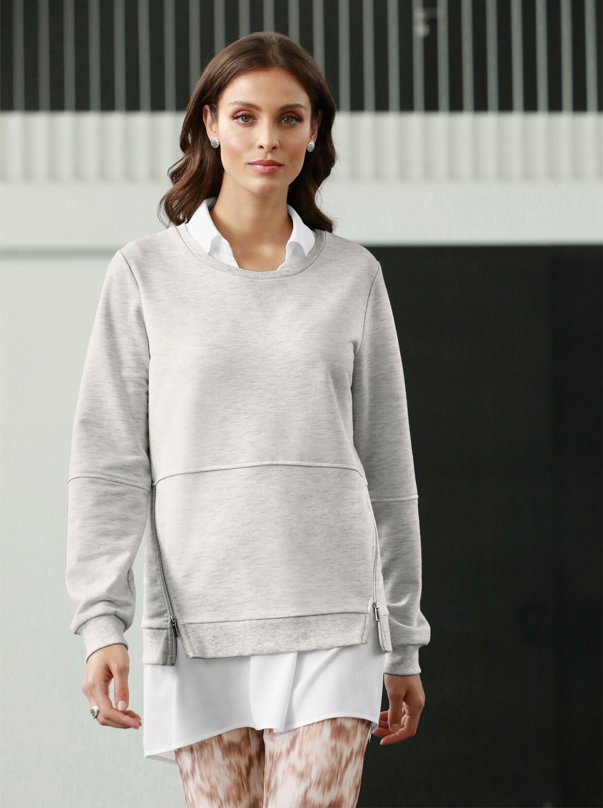 Sweatshirt - champagner-meliert