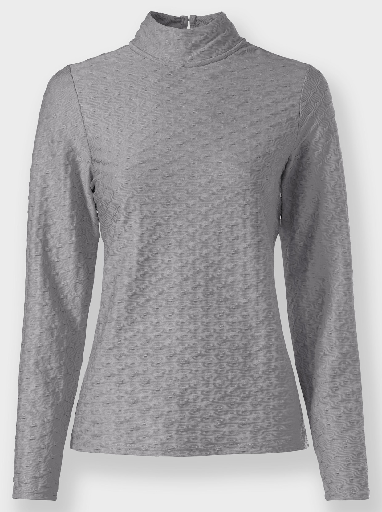 Shirt met opstaande kraag - steengrijs