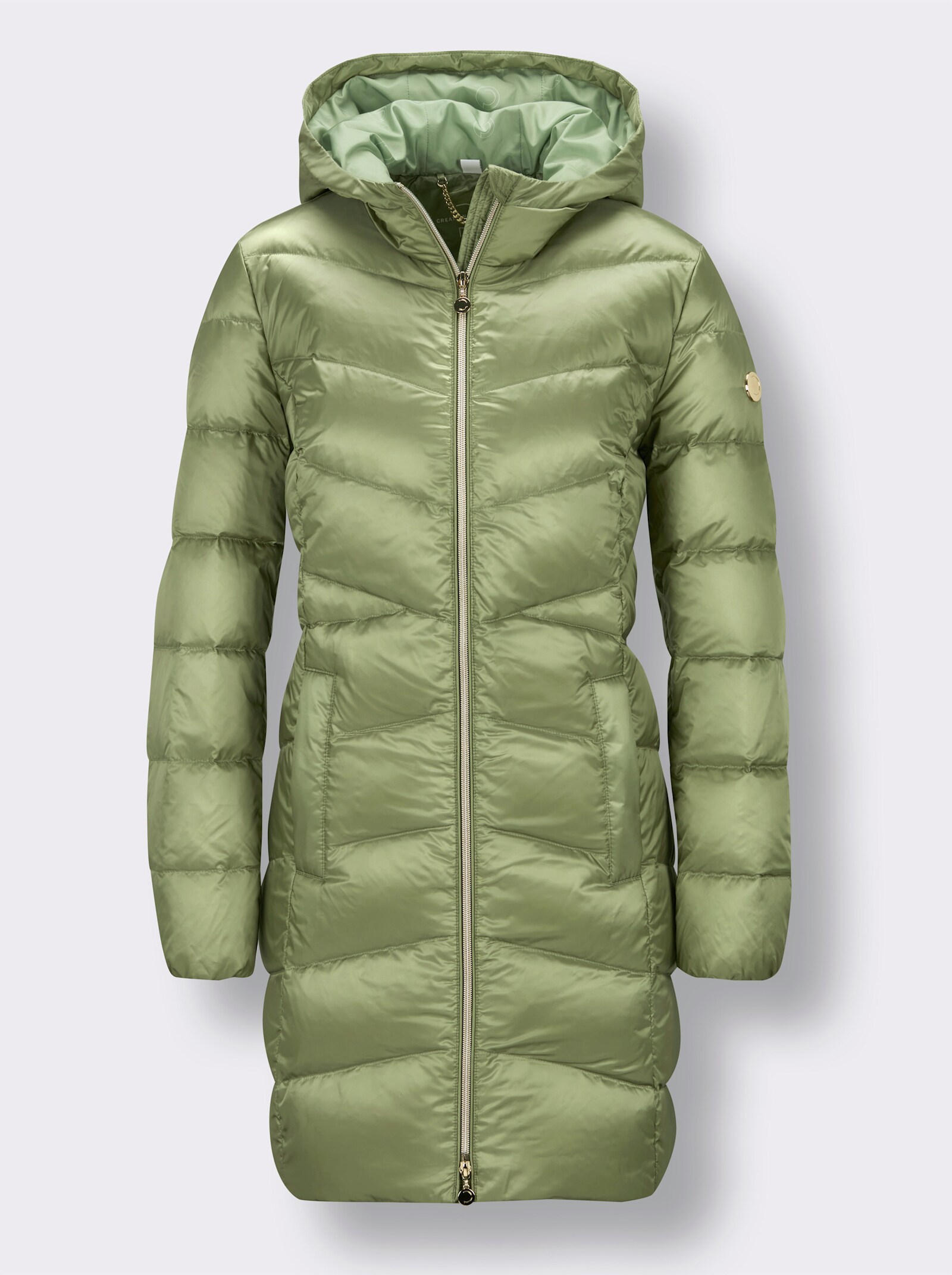 CREATION L PREMIUM Daunenjacke mit formgebenden Wiener Nähten - schilf