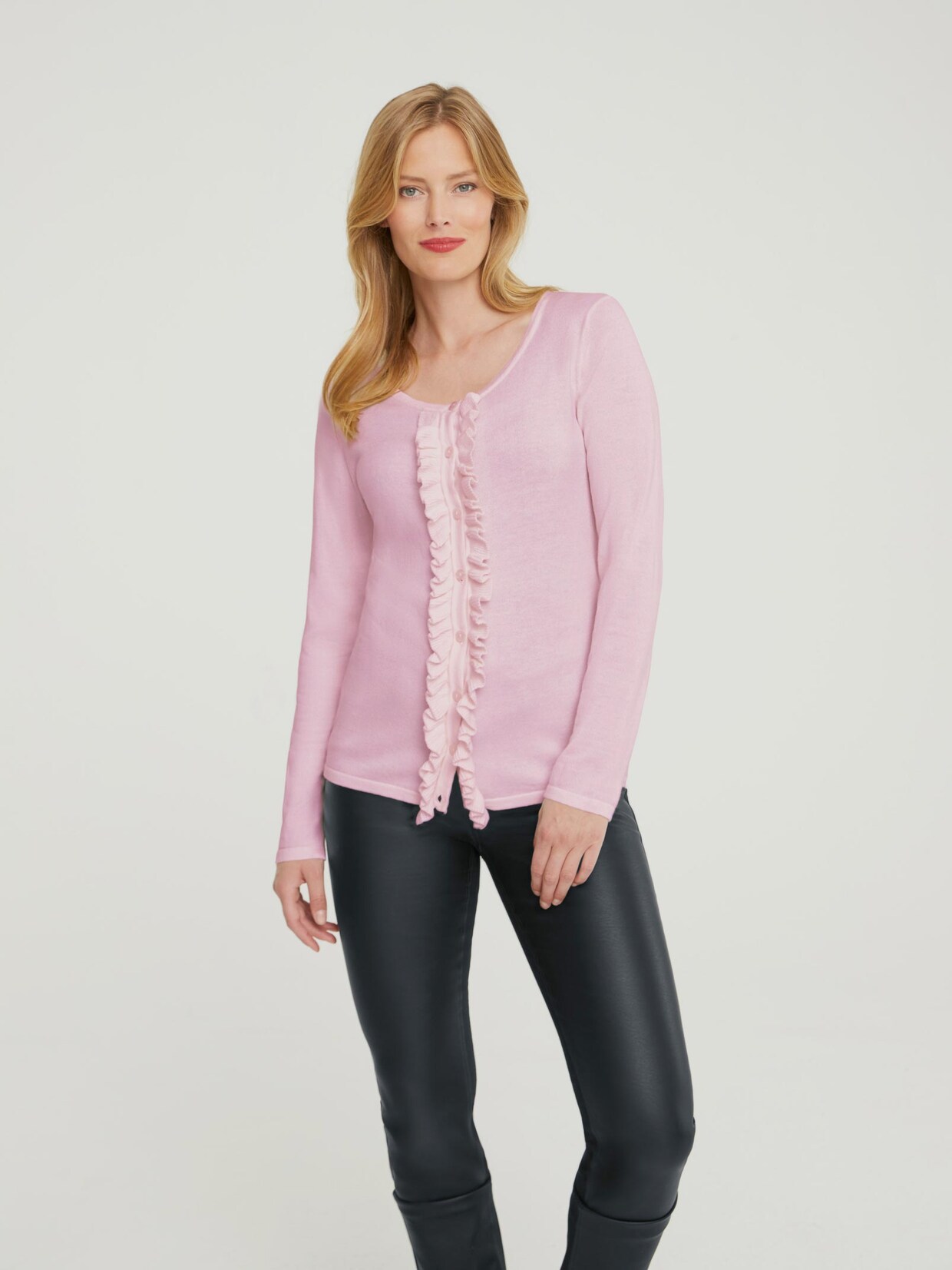 Ashley Brooke Feinstrickjacke - rosé