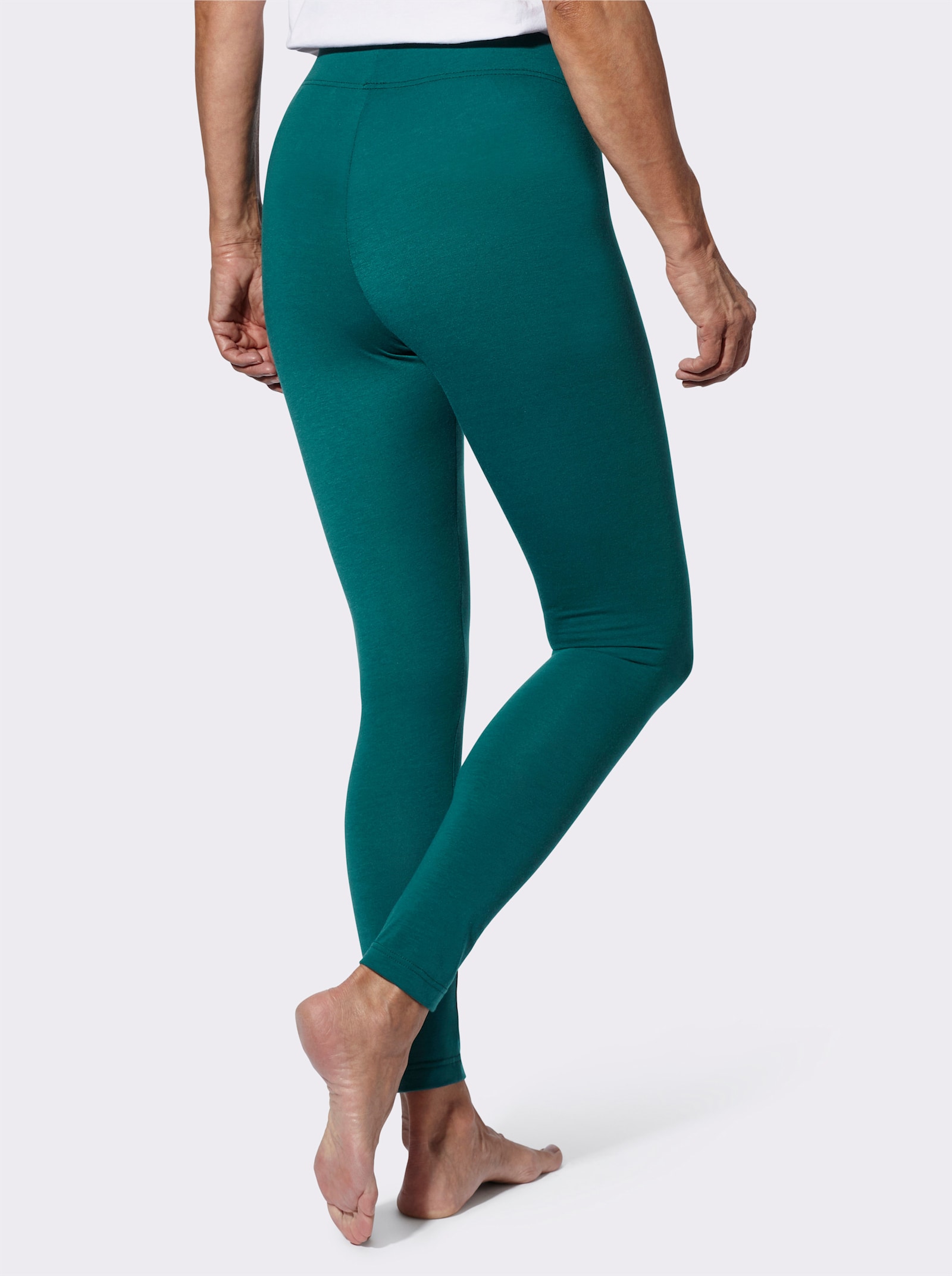 Leggings med elastisk linning - petrol