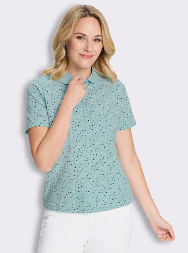 Poloshirt im Tupfen-Dessin - mint-aquapetrol-getupft