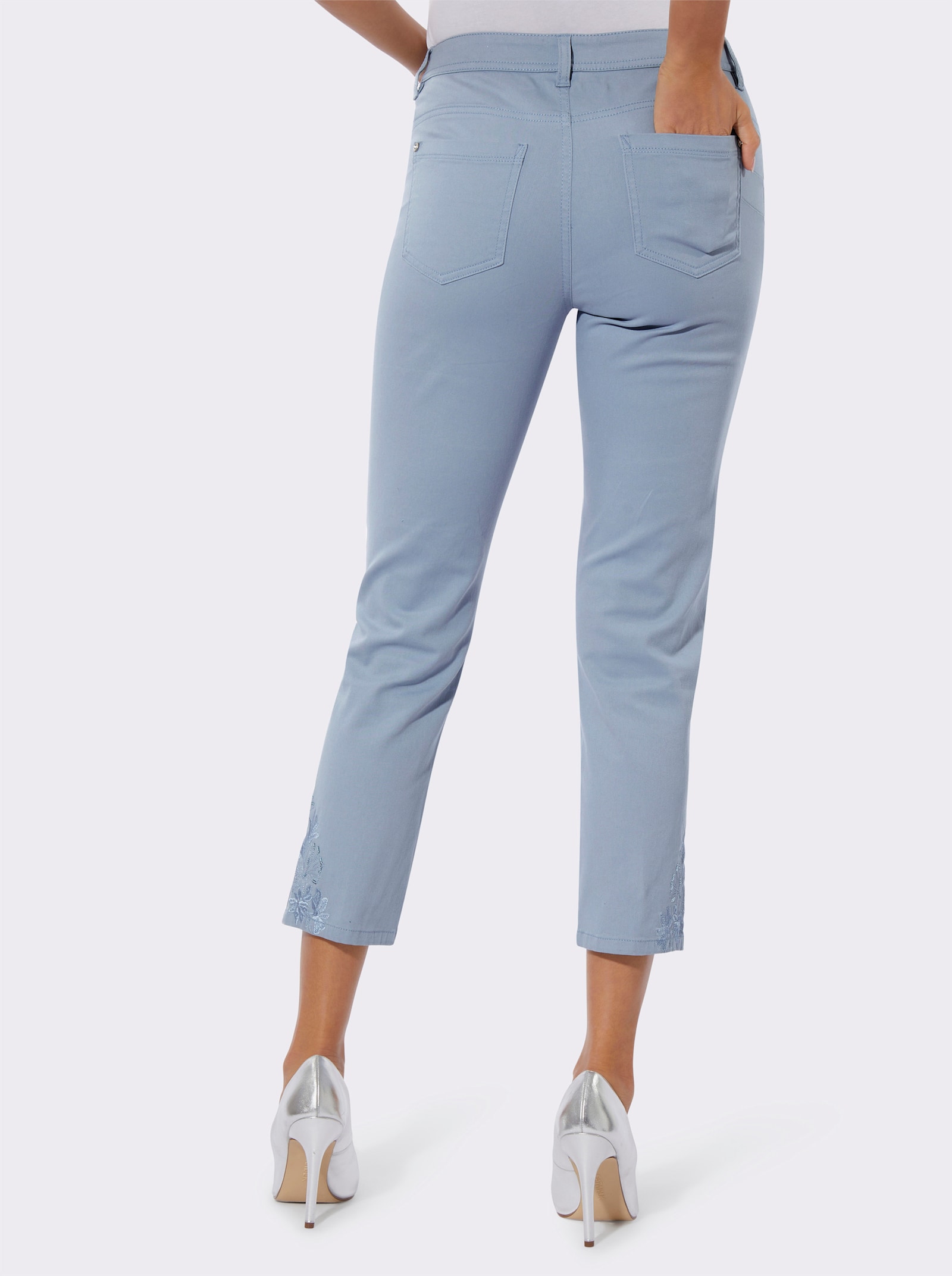 7/8-Jeans in Baumwoll-Stretch-Qualität - bleu