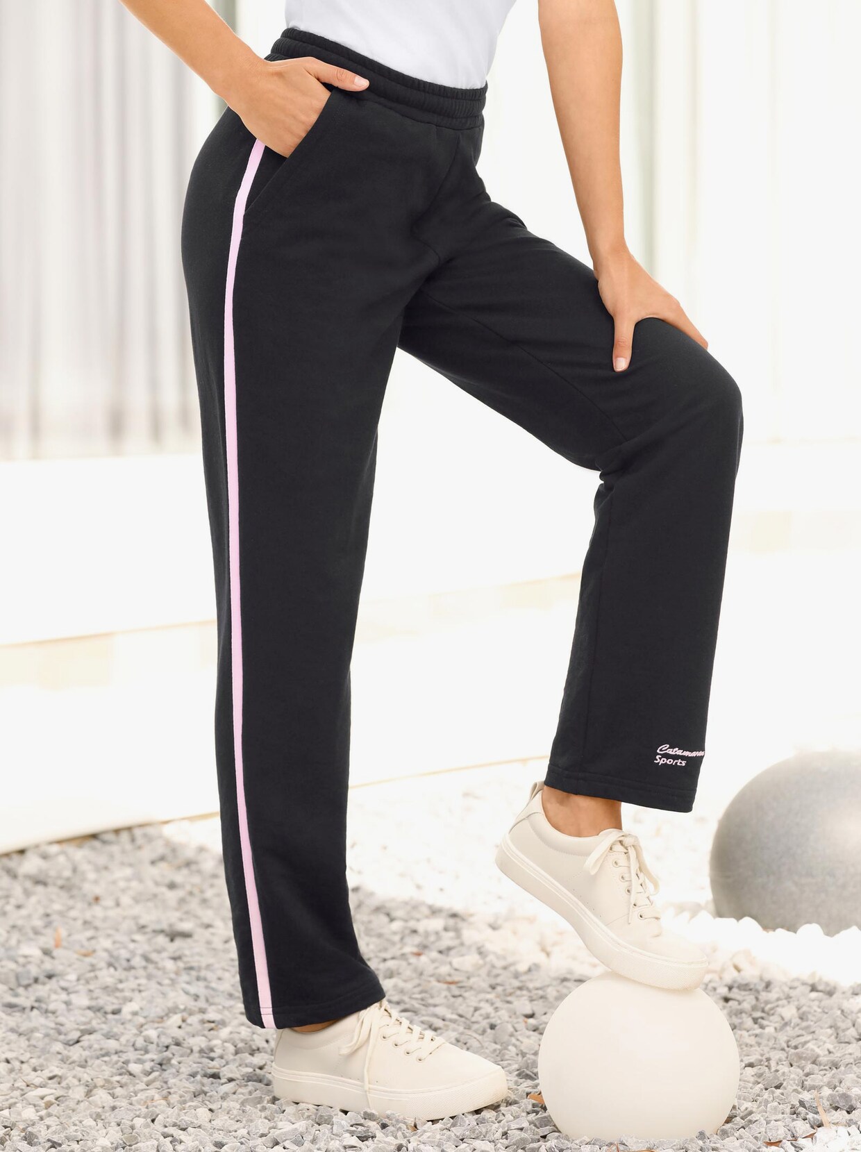 Catamaran Sports Freizeithose - schwarz-rosé