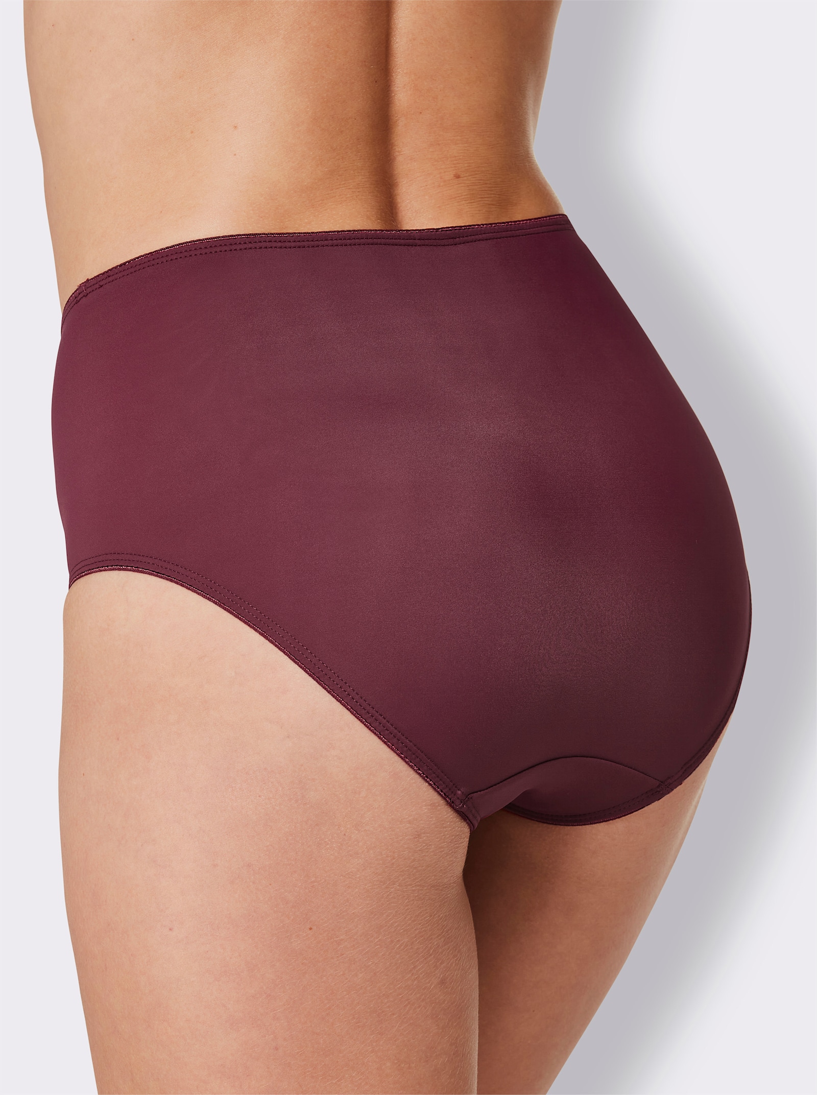 wäschepur Hüftslip mit leicht glänzender Naht - 2x bordeaux