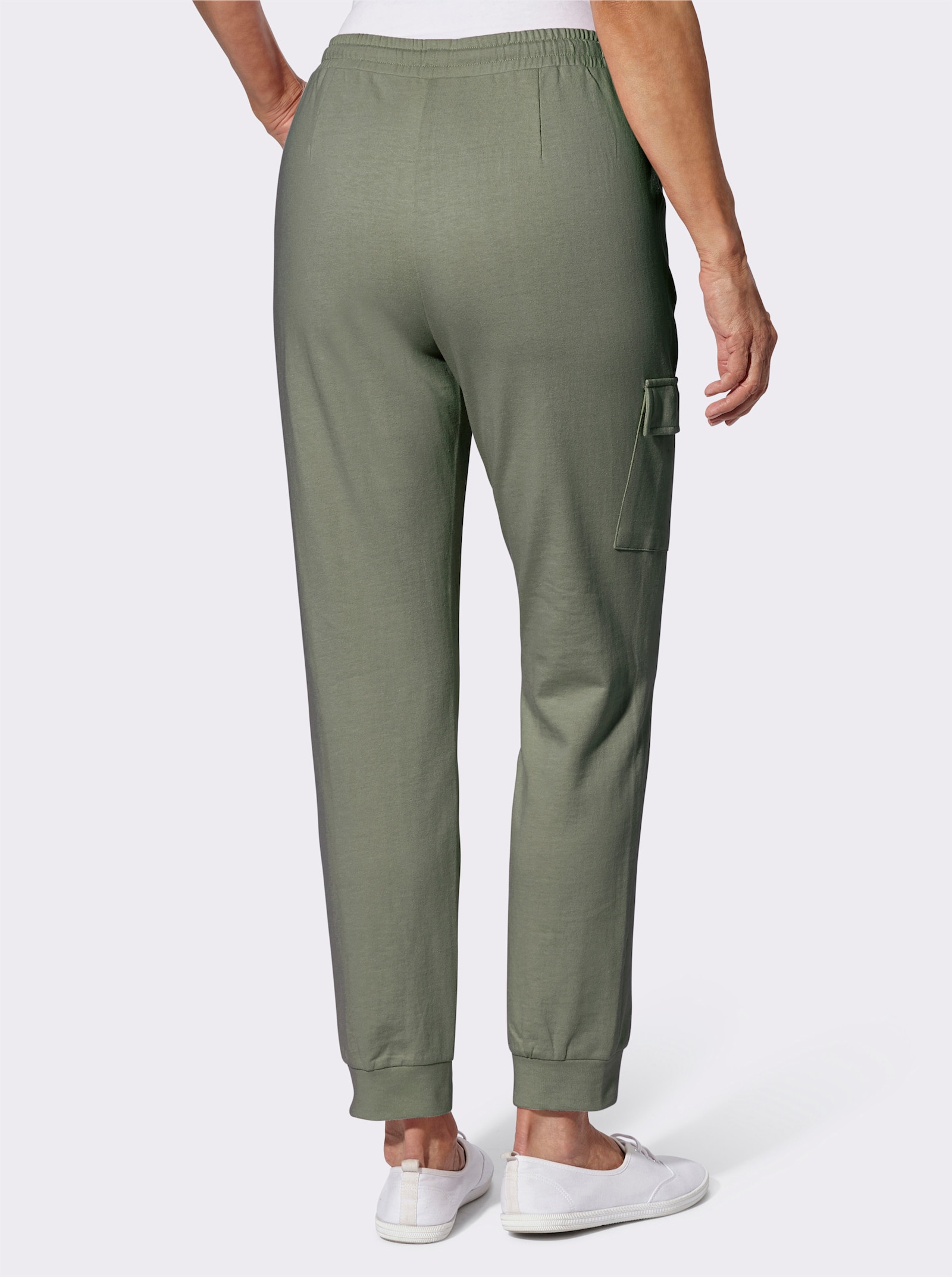 Sweathose in knöchelfreier Länge - khaki