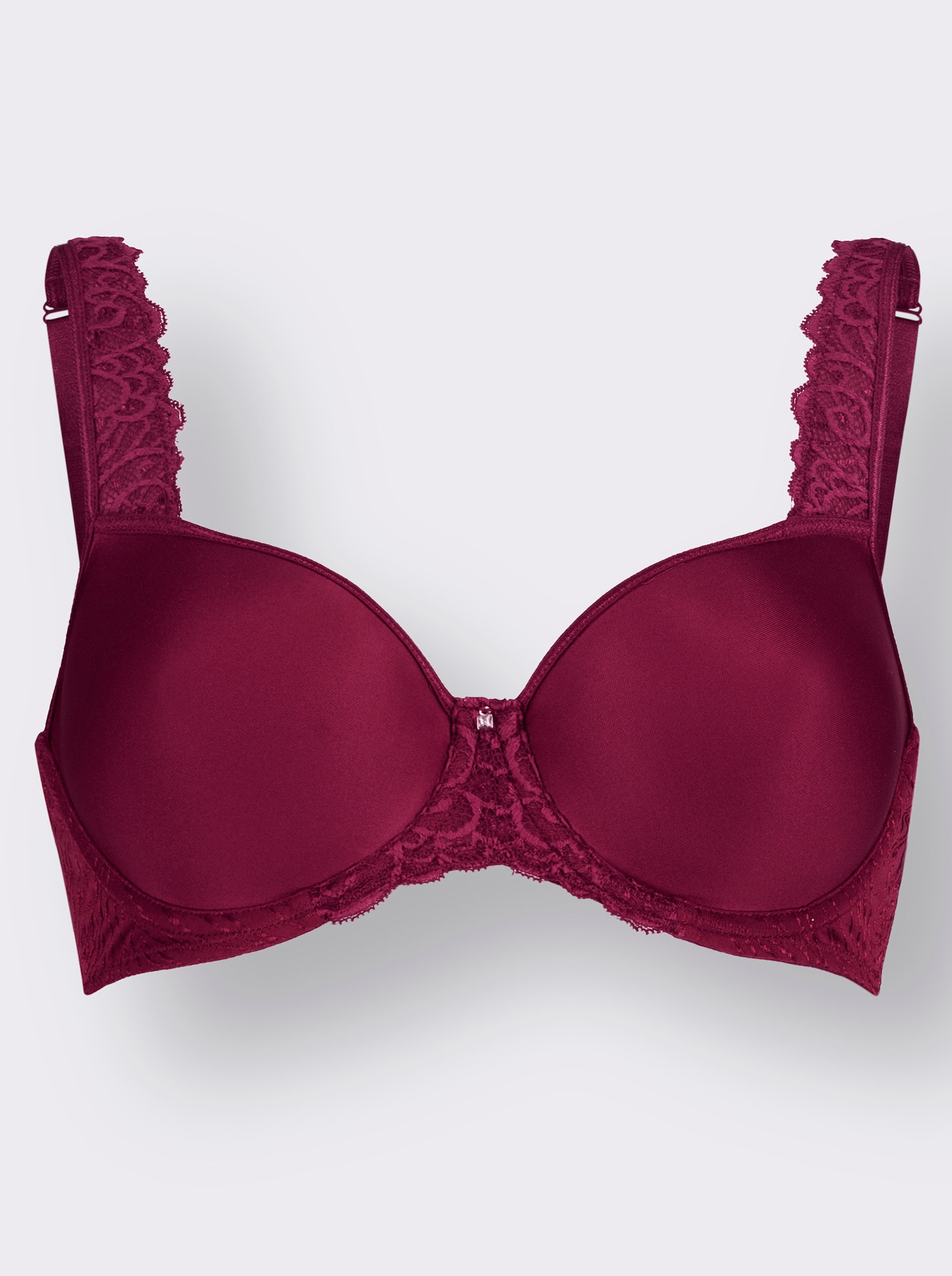 Viania Schalen-BH mit Bügel und Spitze - weinrot