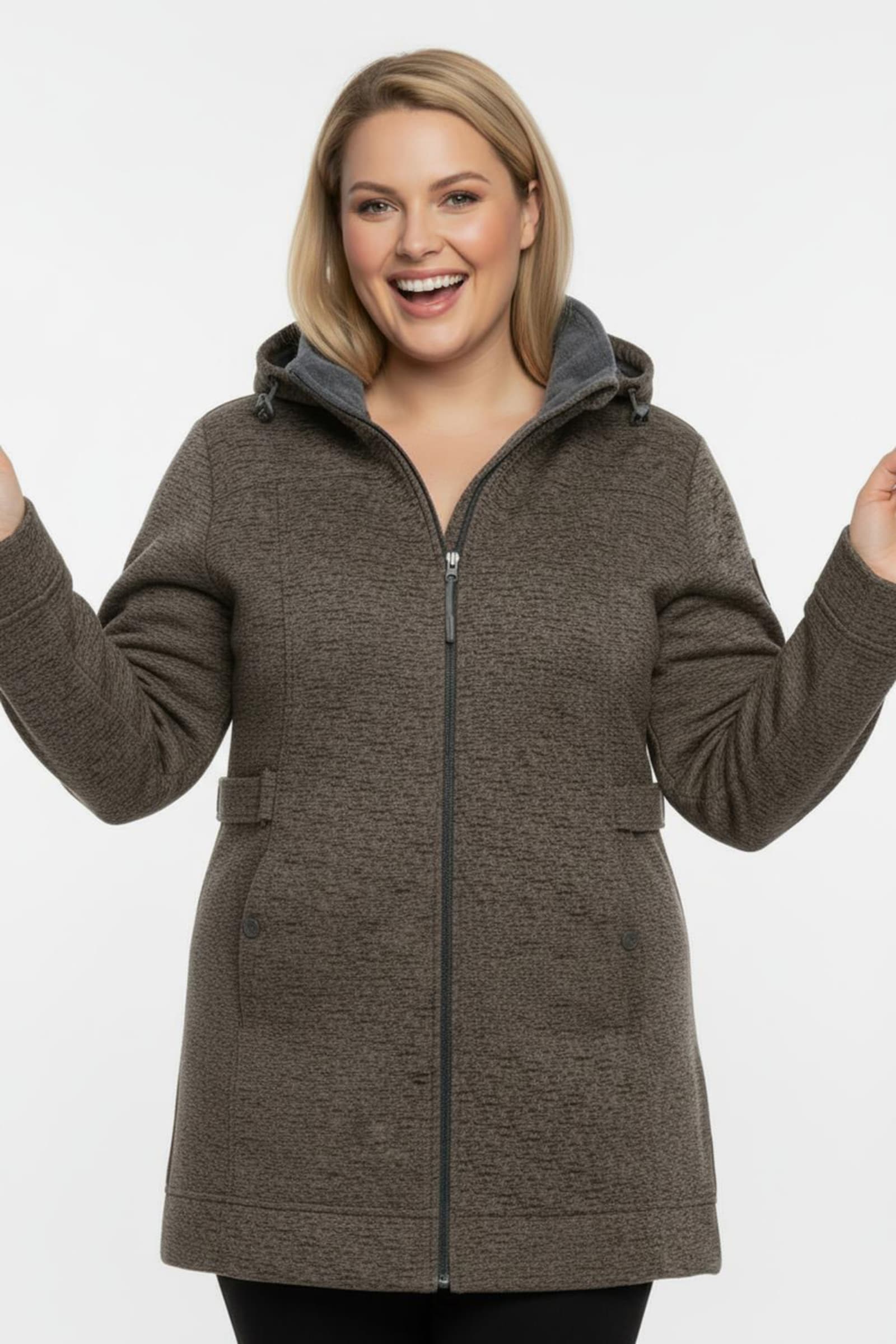 Softshelljacke gefüttert, wasserabweisend - braun-meliert