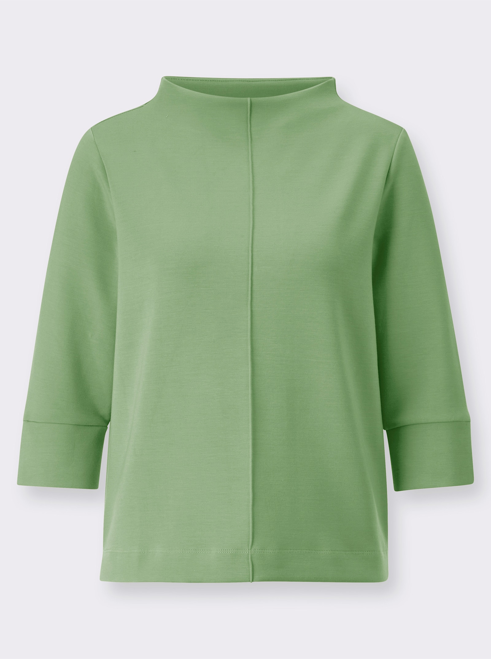 T-shirt à col montant avec manches 3/4 - réséda