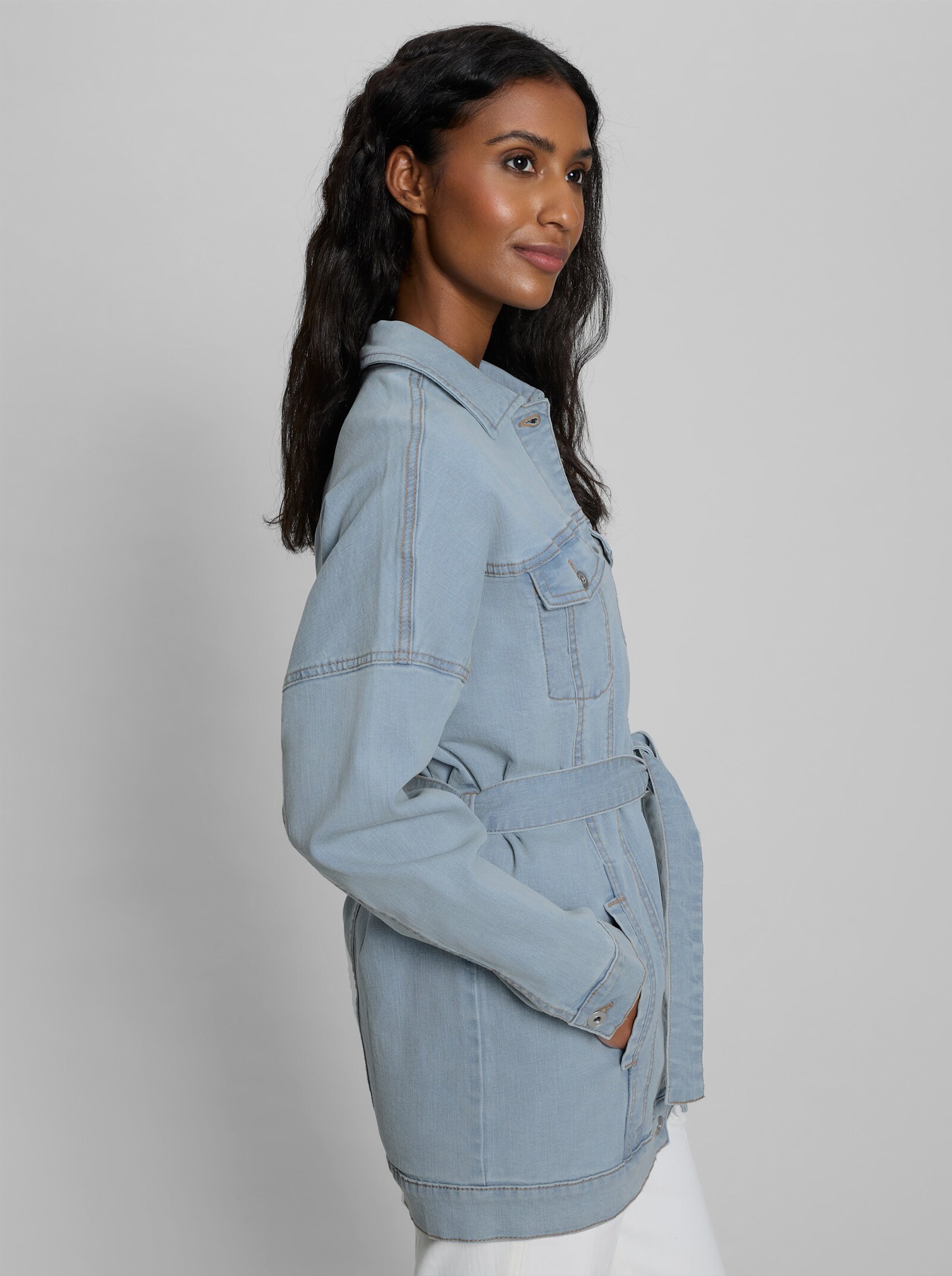 heine Jeansblazer mit Bindegürtel - blue-bleached
