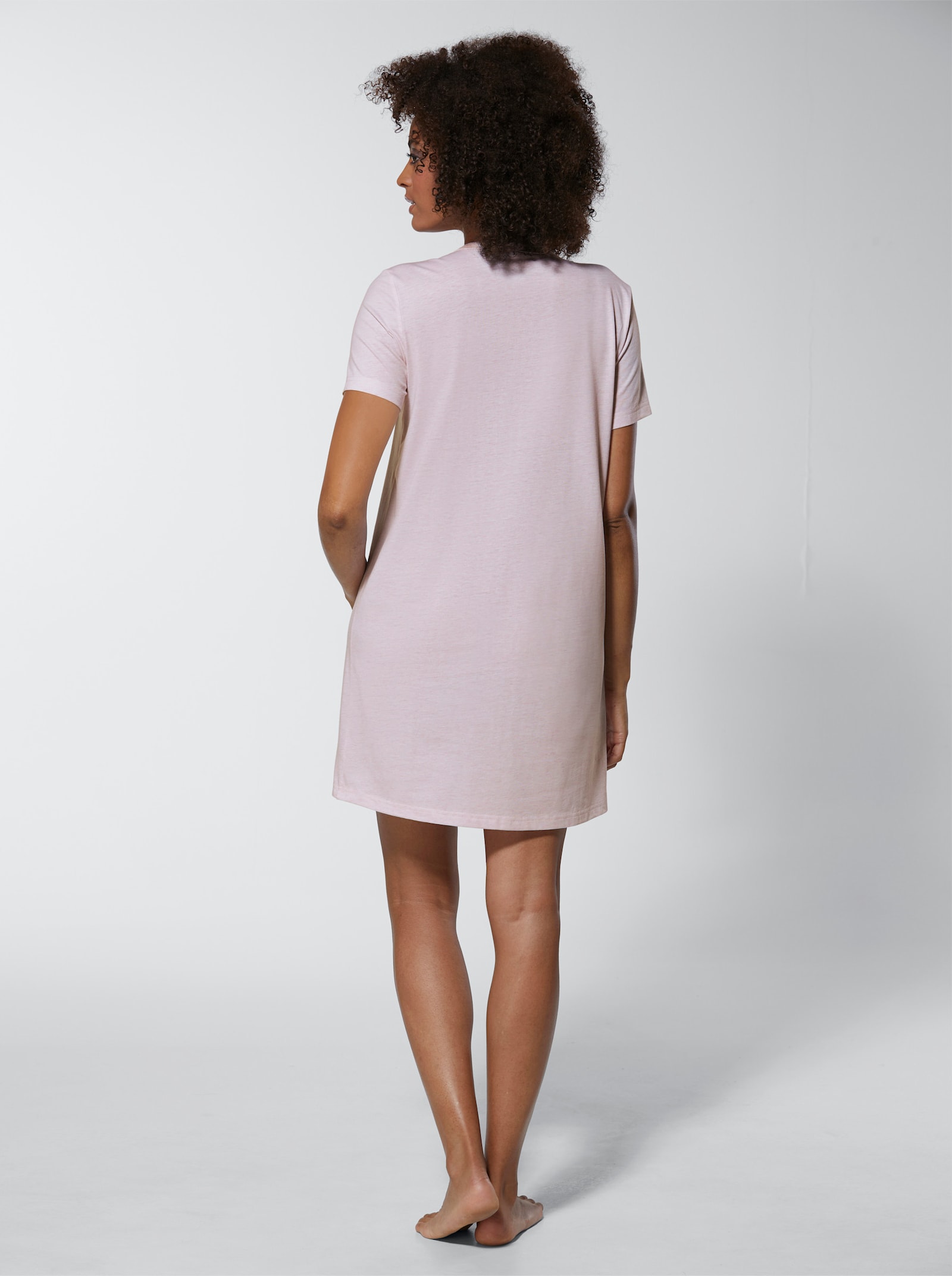 wäschepur Slaapshirts van gemêleerd materiaal - lichtblauw gemêleerd + roze gemêleerd