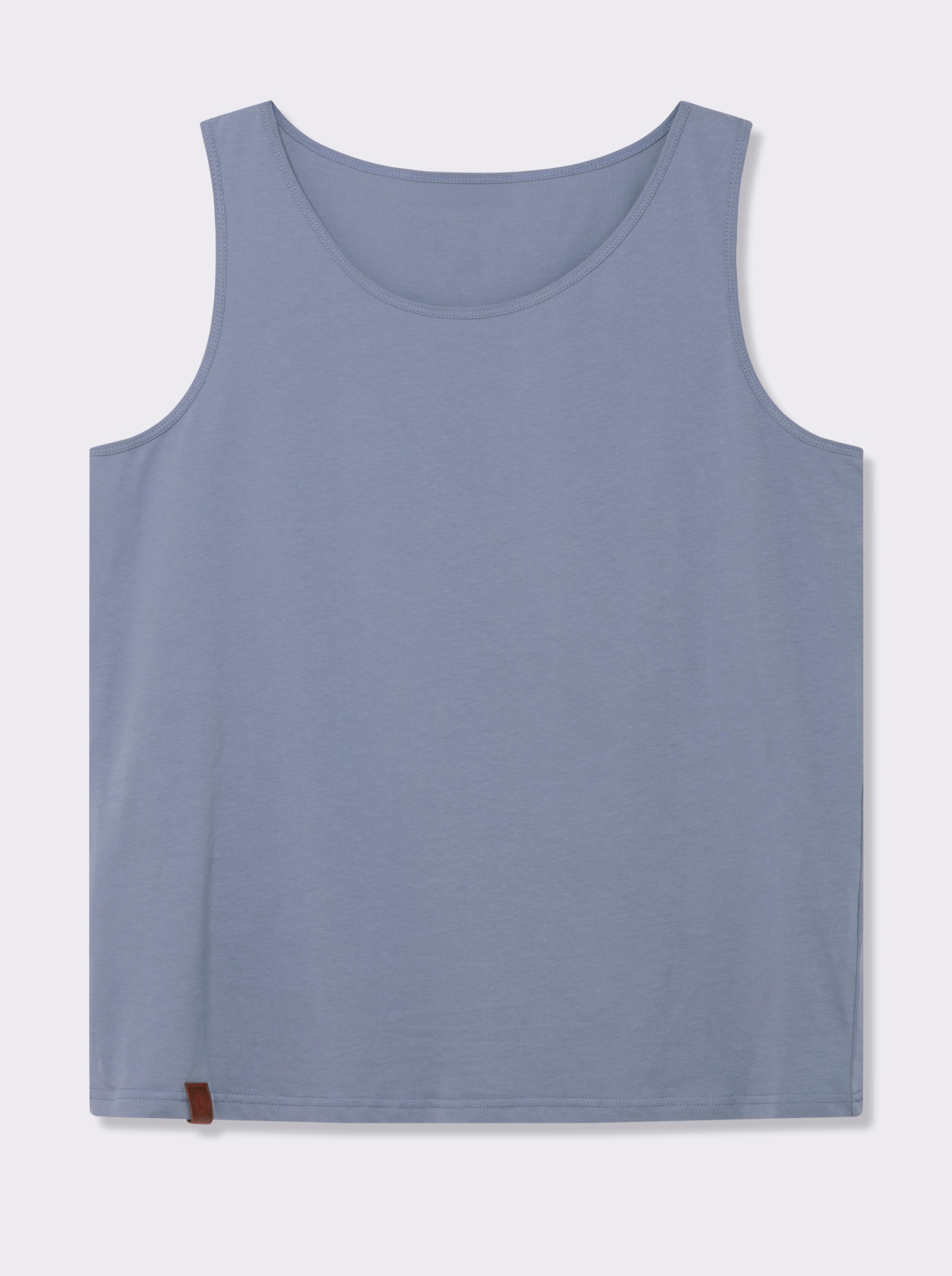 Shirttop aus reiner Baumwolle - taubenblau