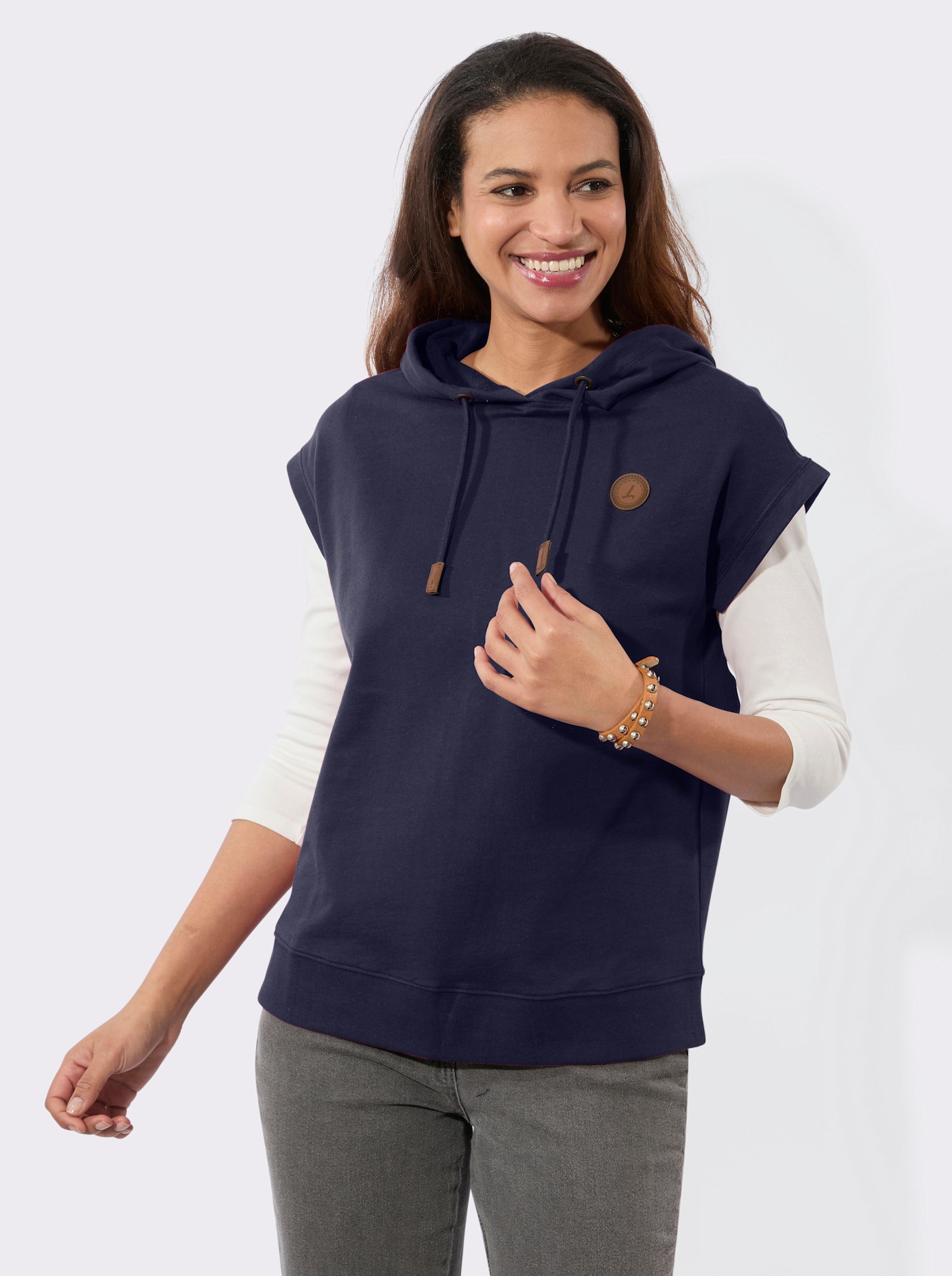 Kapuzenshirt mit Tunnelzug - marine