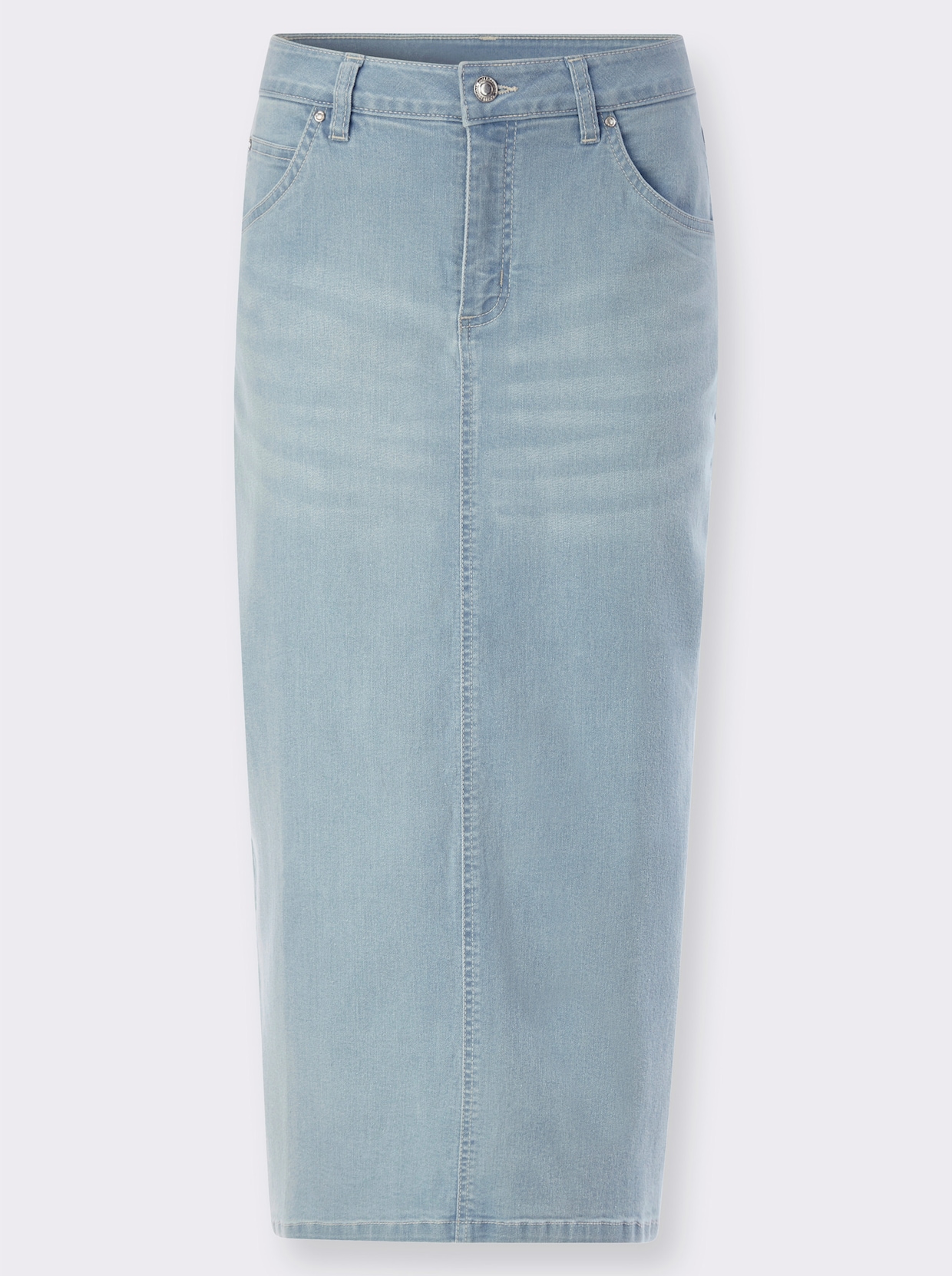 Jeansrock mit Gehschlitz hinten - blue-bleached