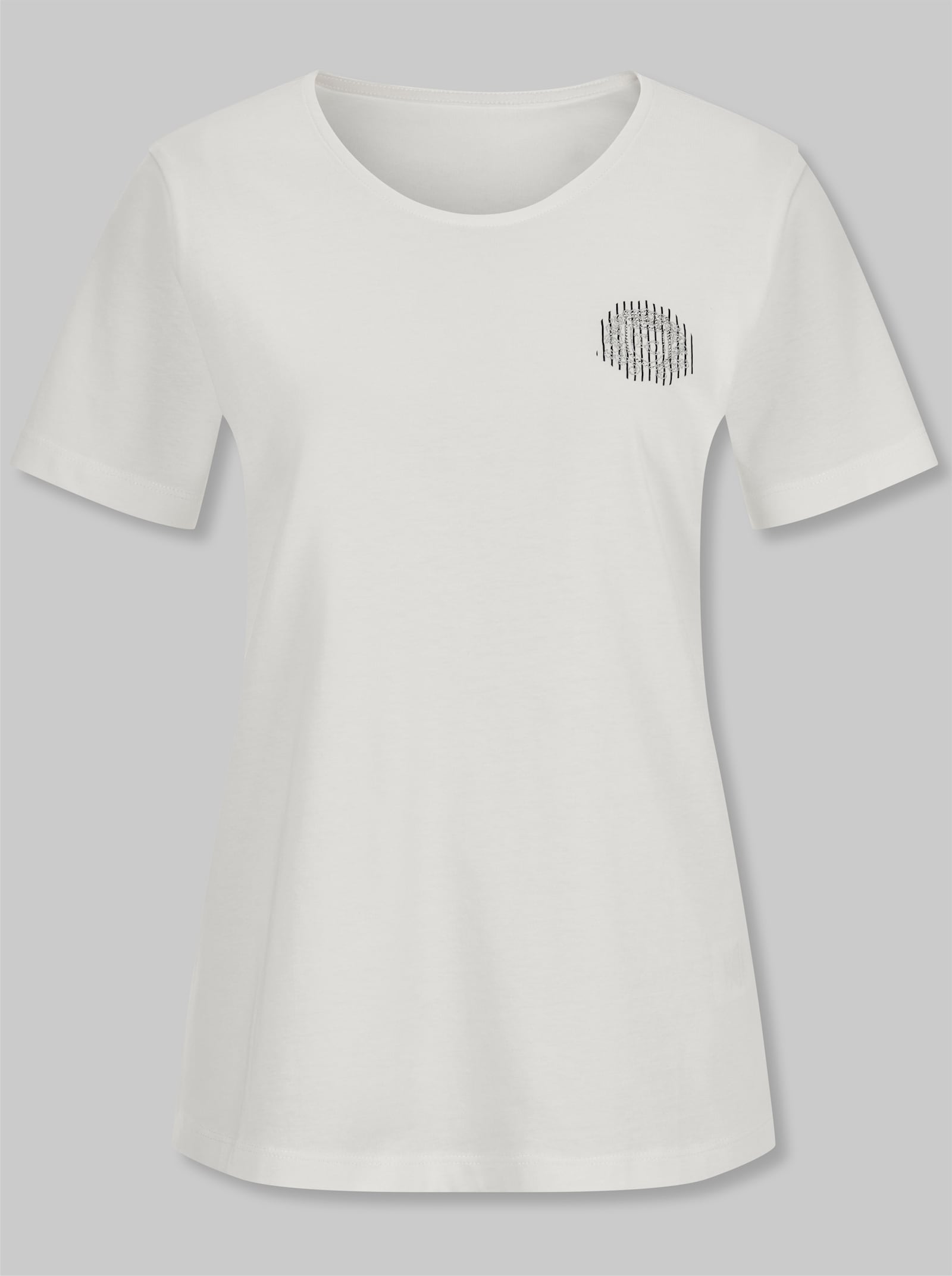 heine Rundhalsshirt mit Emblem - ecru