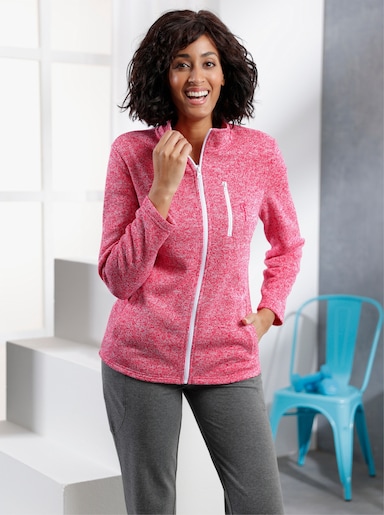 Catamaran Sports Strickfleece-Jacke - pink-ecru-meliert