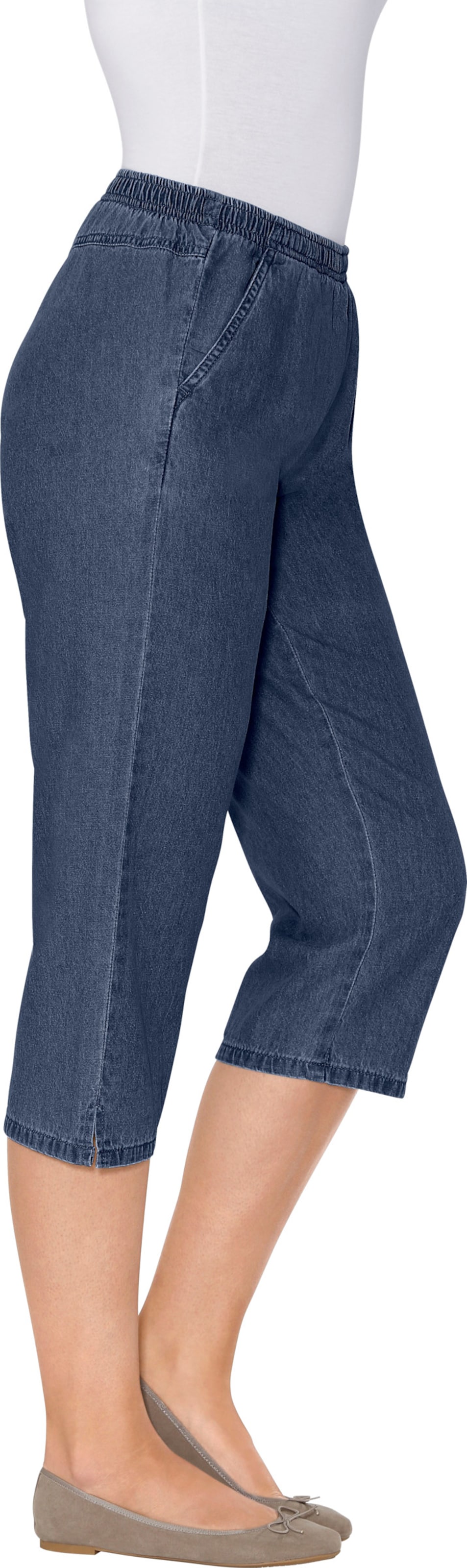 Blue Q günstig Kaufen-Caprijeans in blue-stone-washed von heine. Caprijeans in blue-stone-washed von heine <![CDATA[Lässige Capri-Jeans in leichter Baumwoll-Qualität. Der rückwärtige Sattel sorgt für eine gute Passform. Mit Taschen und Fußschlitzen.]]>. 