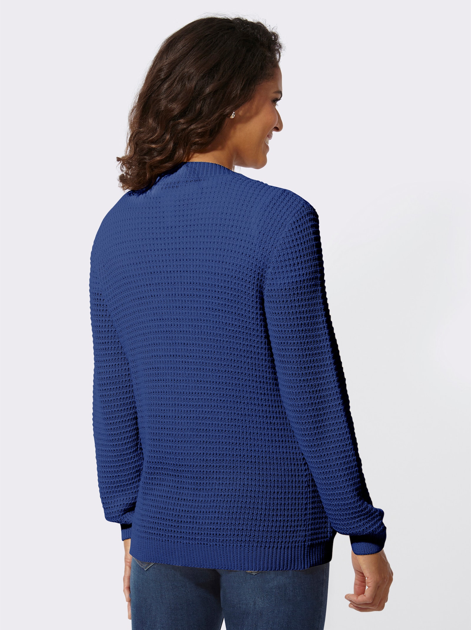 Strickjacke mit Reißverschluss - royalblau