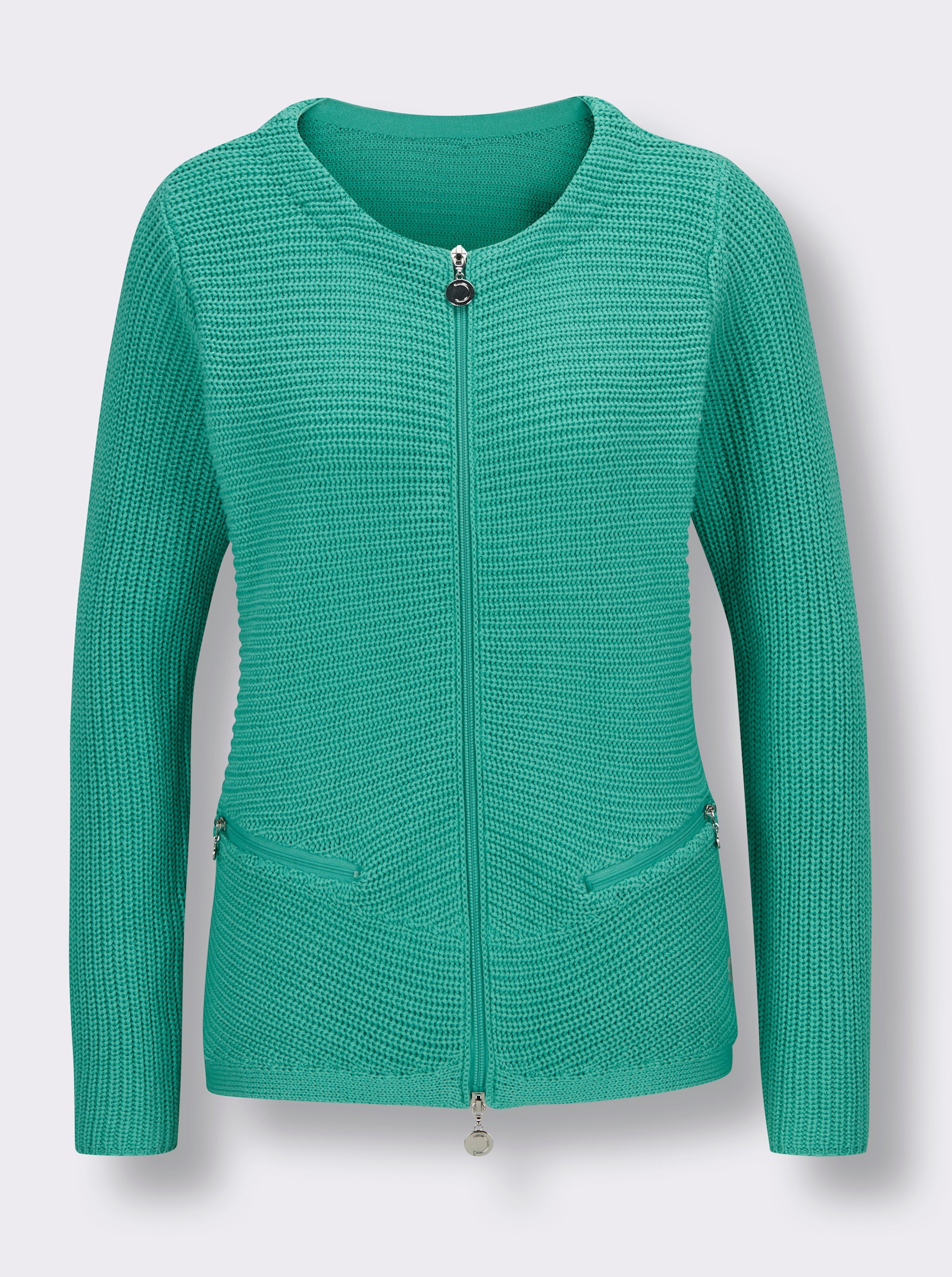 CREATION L PREMIUM Strickjacke mit Lyocell-Anteil - blaugrün