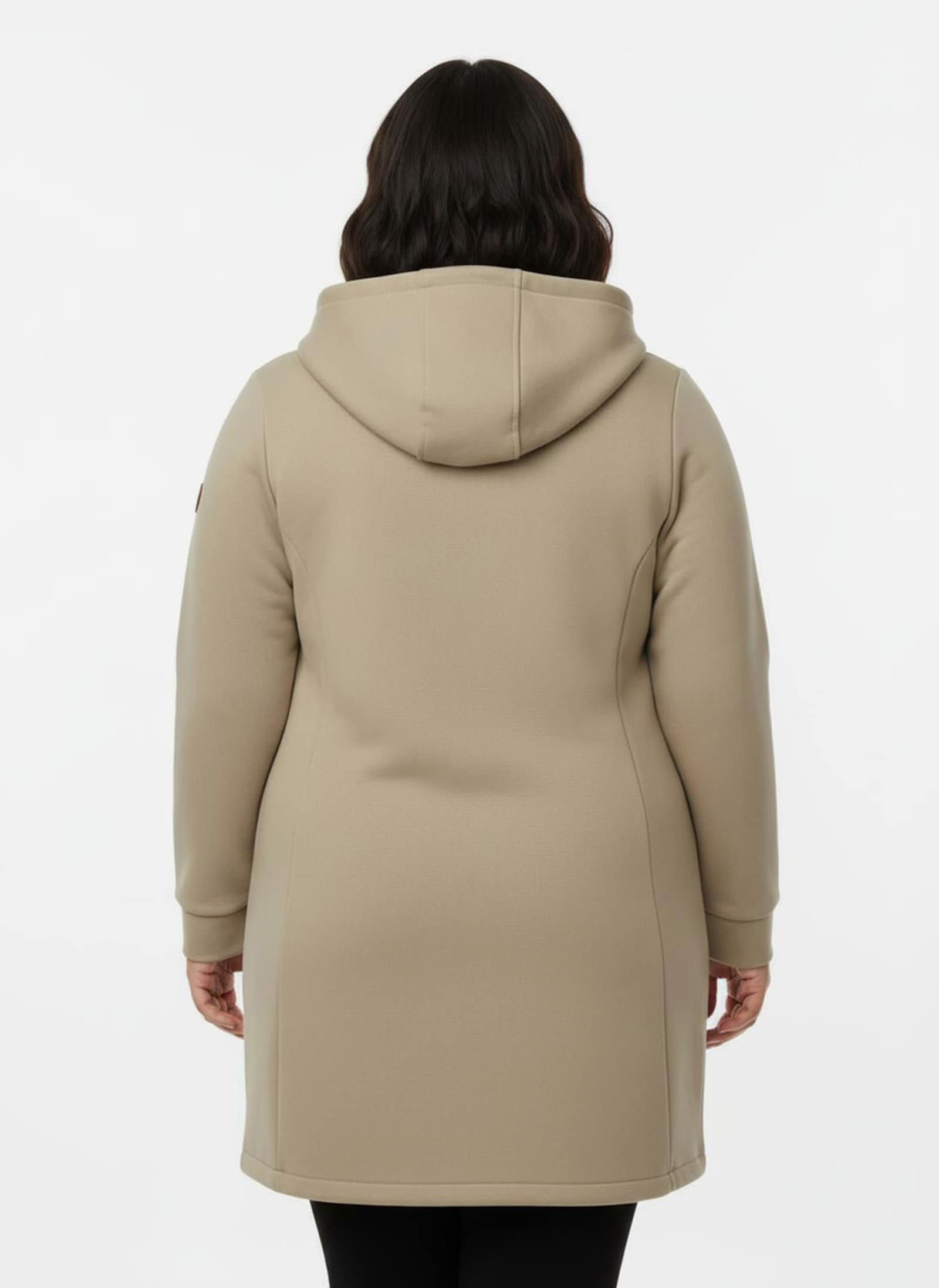 Sweatjacke mit 2-Wege-Reißverschluss - beige