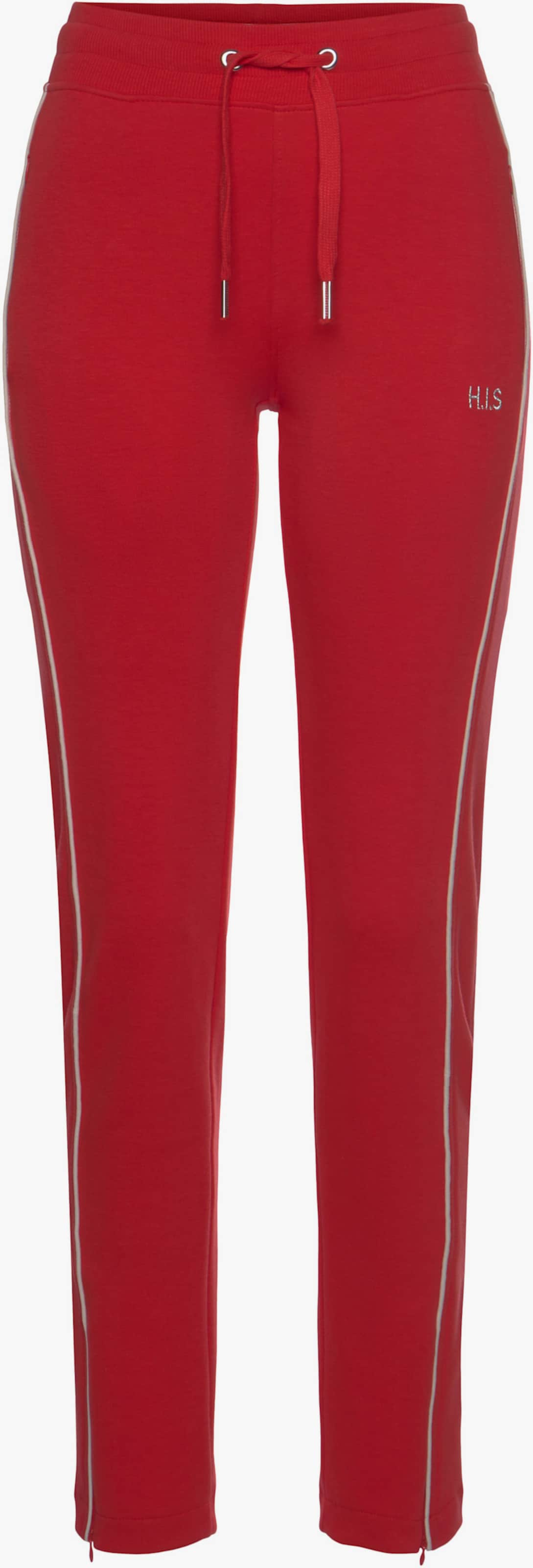 H.I.S Pantalon molletonné - rouge