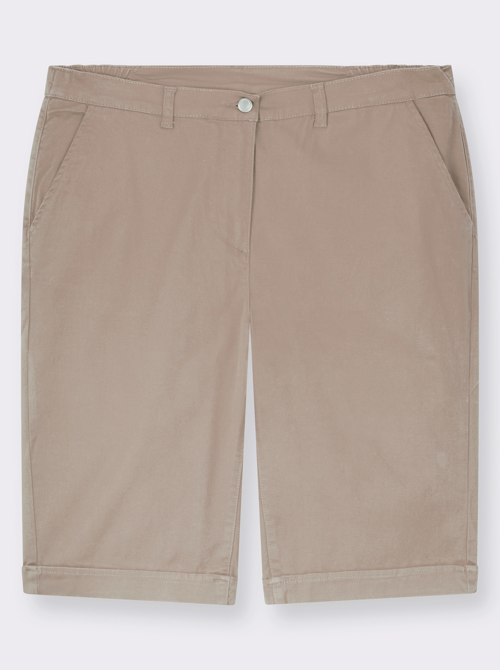 Jeansbermudas mit Dehnbund hinten - sesam