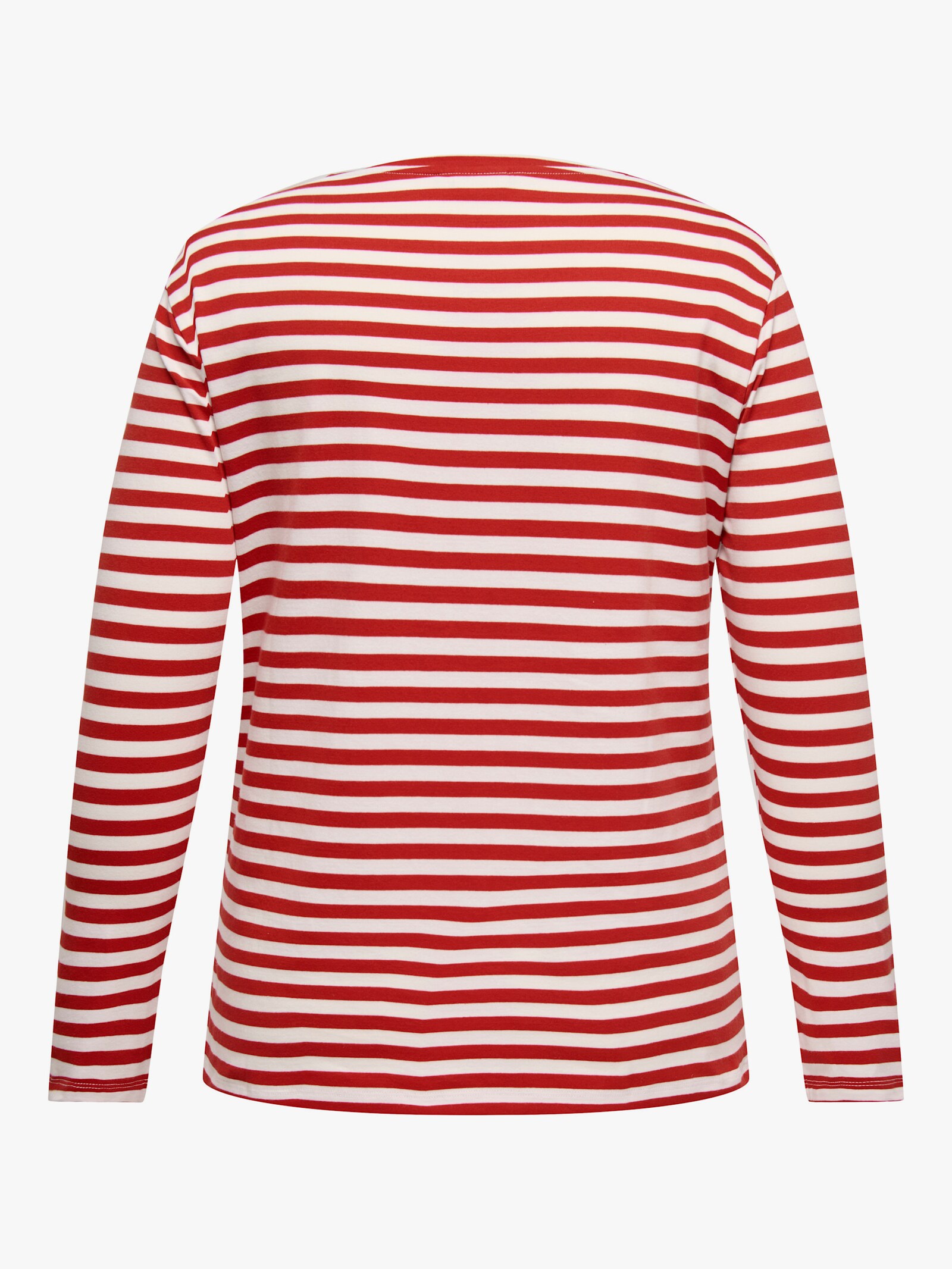 ONLY CARMAKOMA Langarmshirt - barbados cherry stripes:cloud dancer/ w. emb. hearts