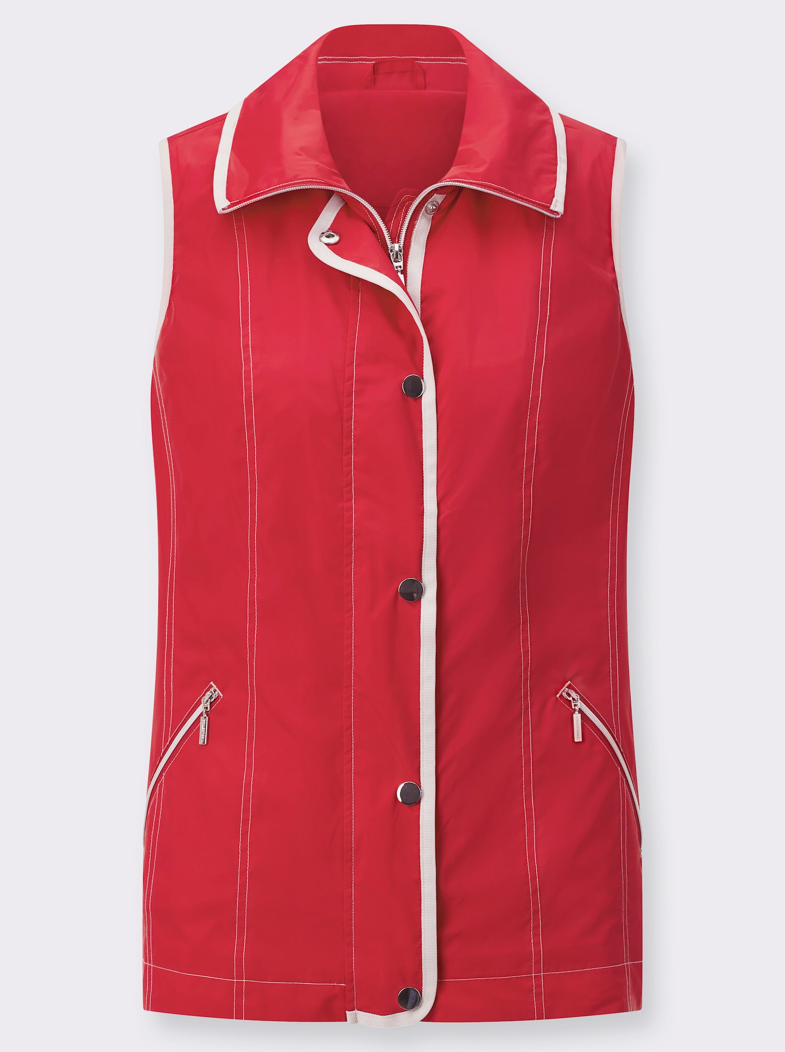 Weste mit Reißverschluss-Taschen - erdbeere