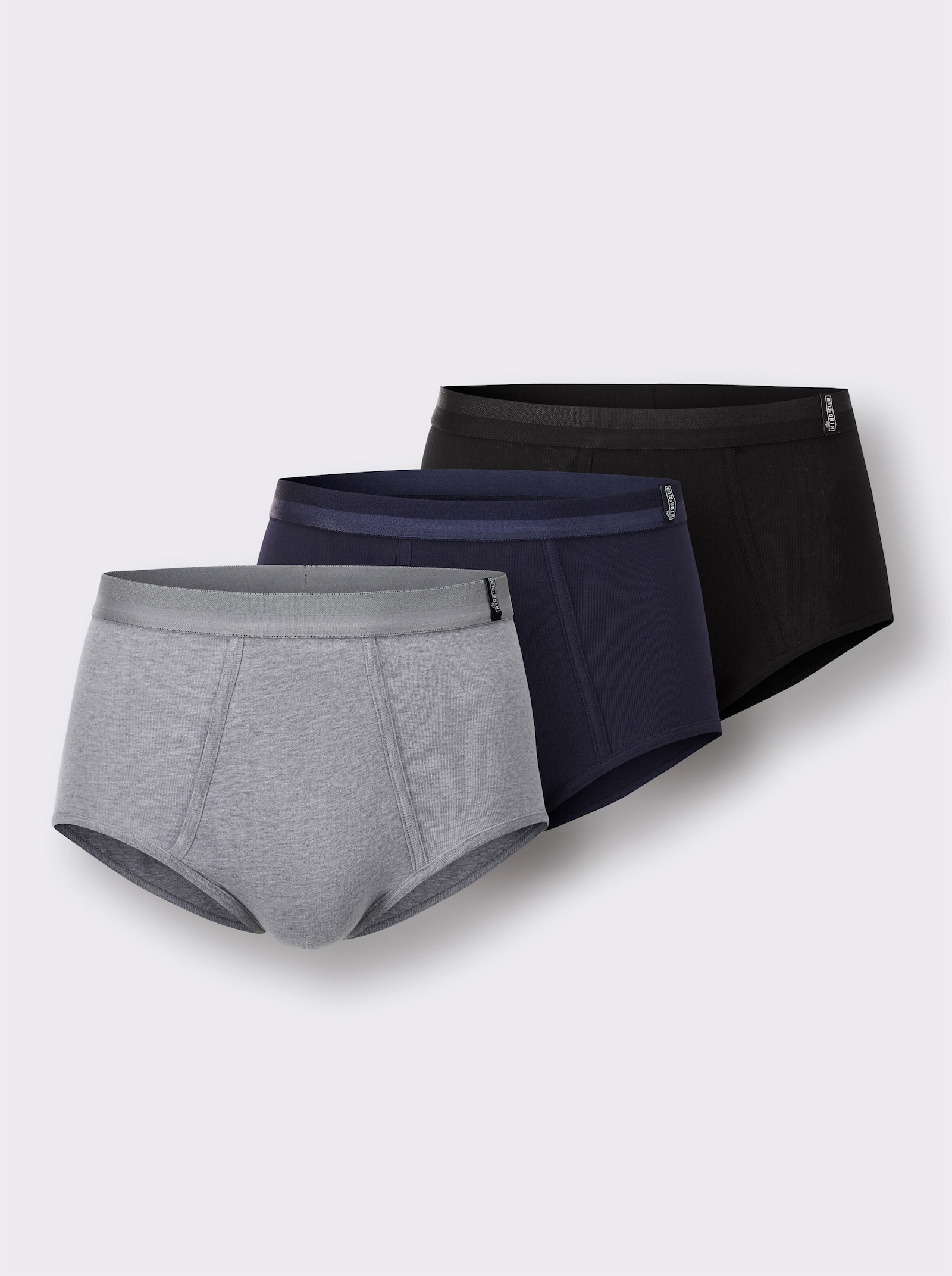 KINGsCLUB Slipy - černá + šedá-melír + námořnická modrá