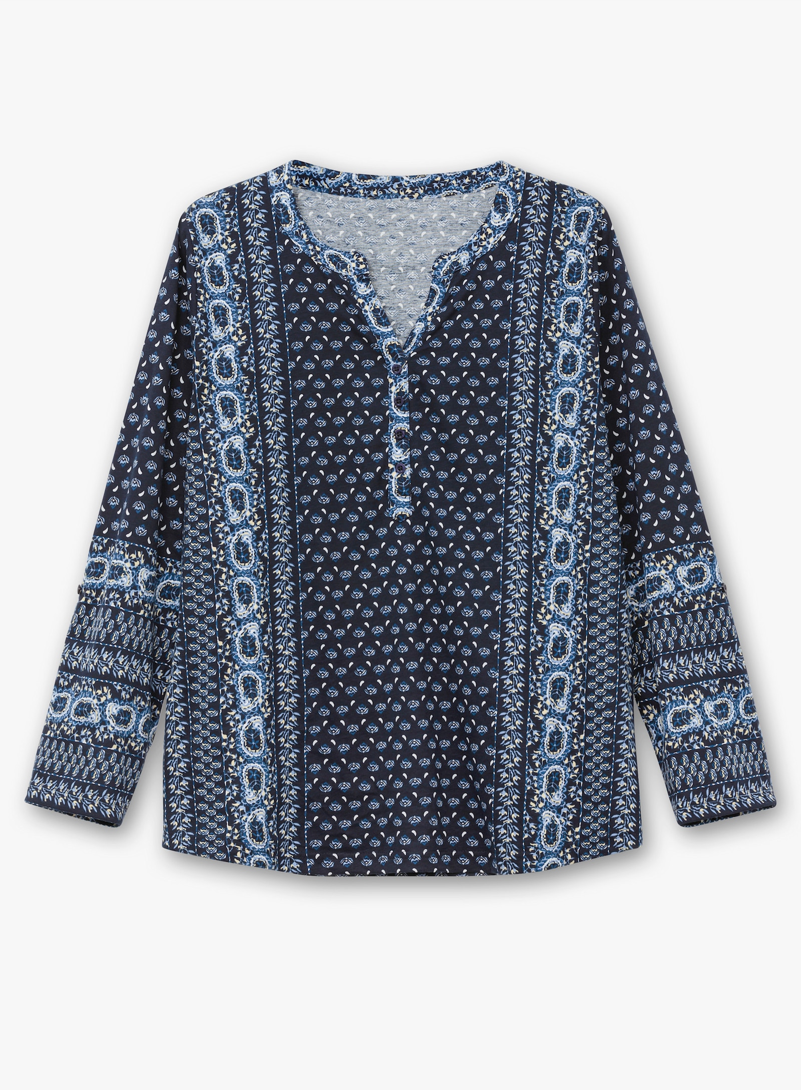 Print-Shirt mit Minimal-Muster - marine-bleu-bedruckt