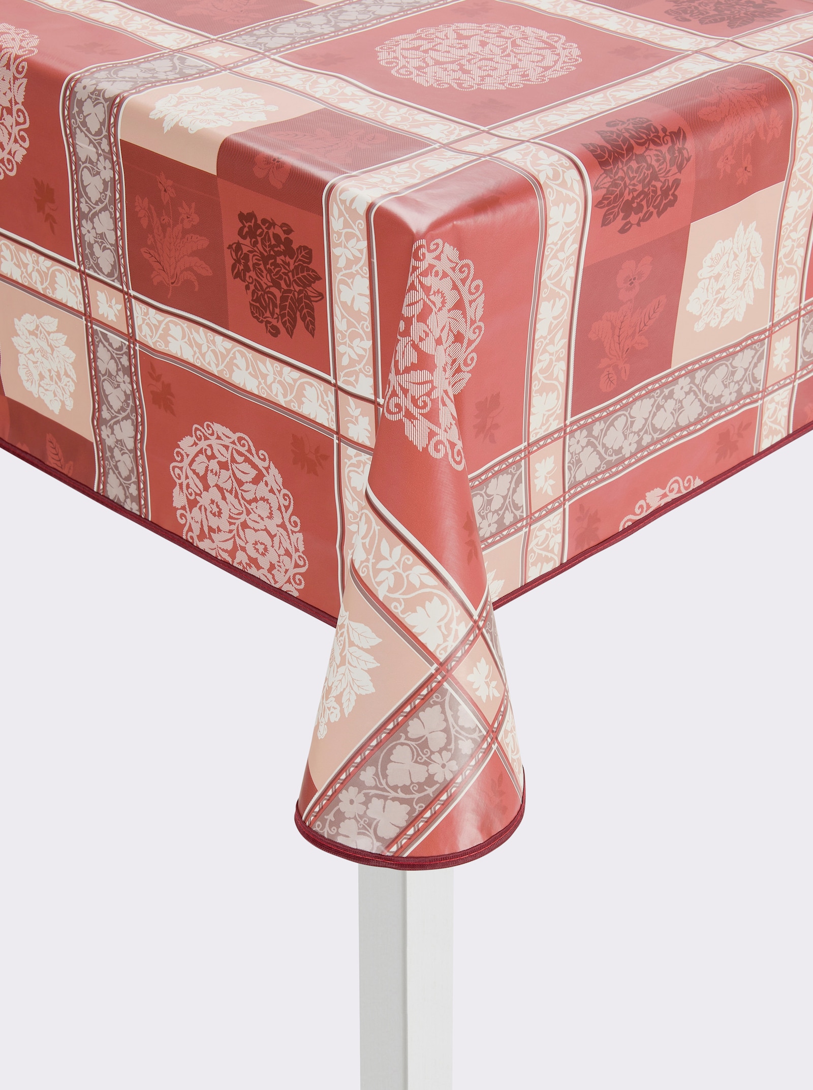 Tischdecke - rot-dunkelrot-bedruckt