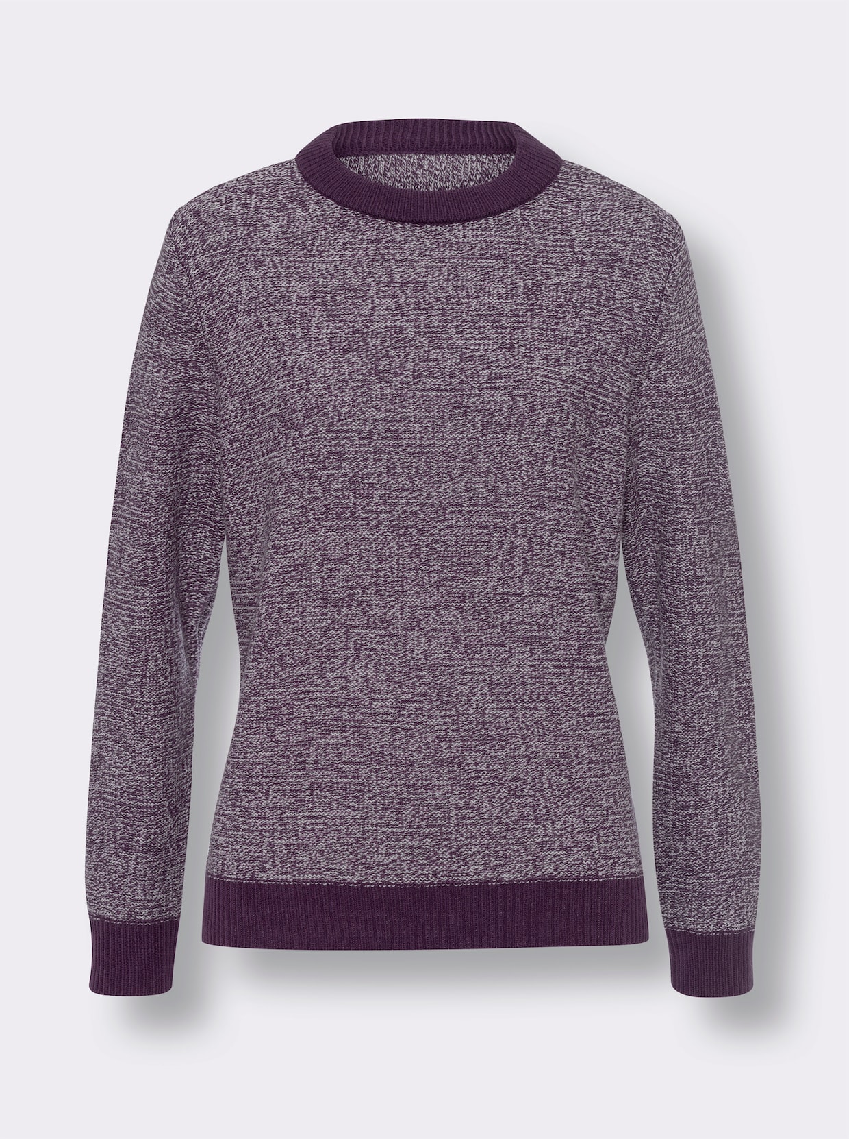 Pullover met lange mouwen - druif/ecru gemêleerd